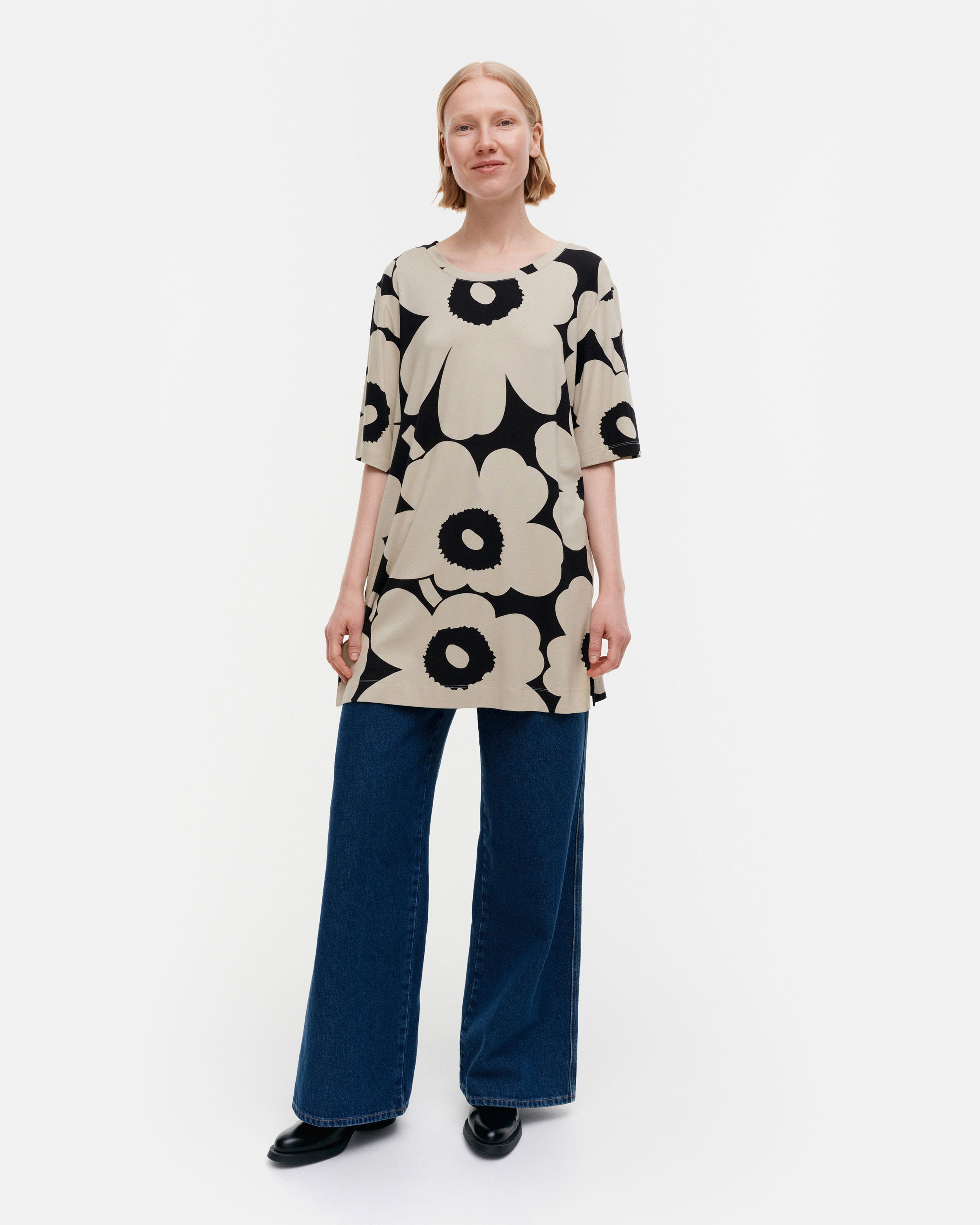 チュニック marimekko - marimekko Unikko / Jahken jersey tunic チュニック Jahken marimekko - Unikko jersey tunic / marimekko