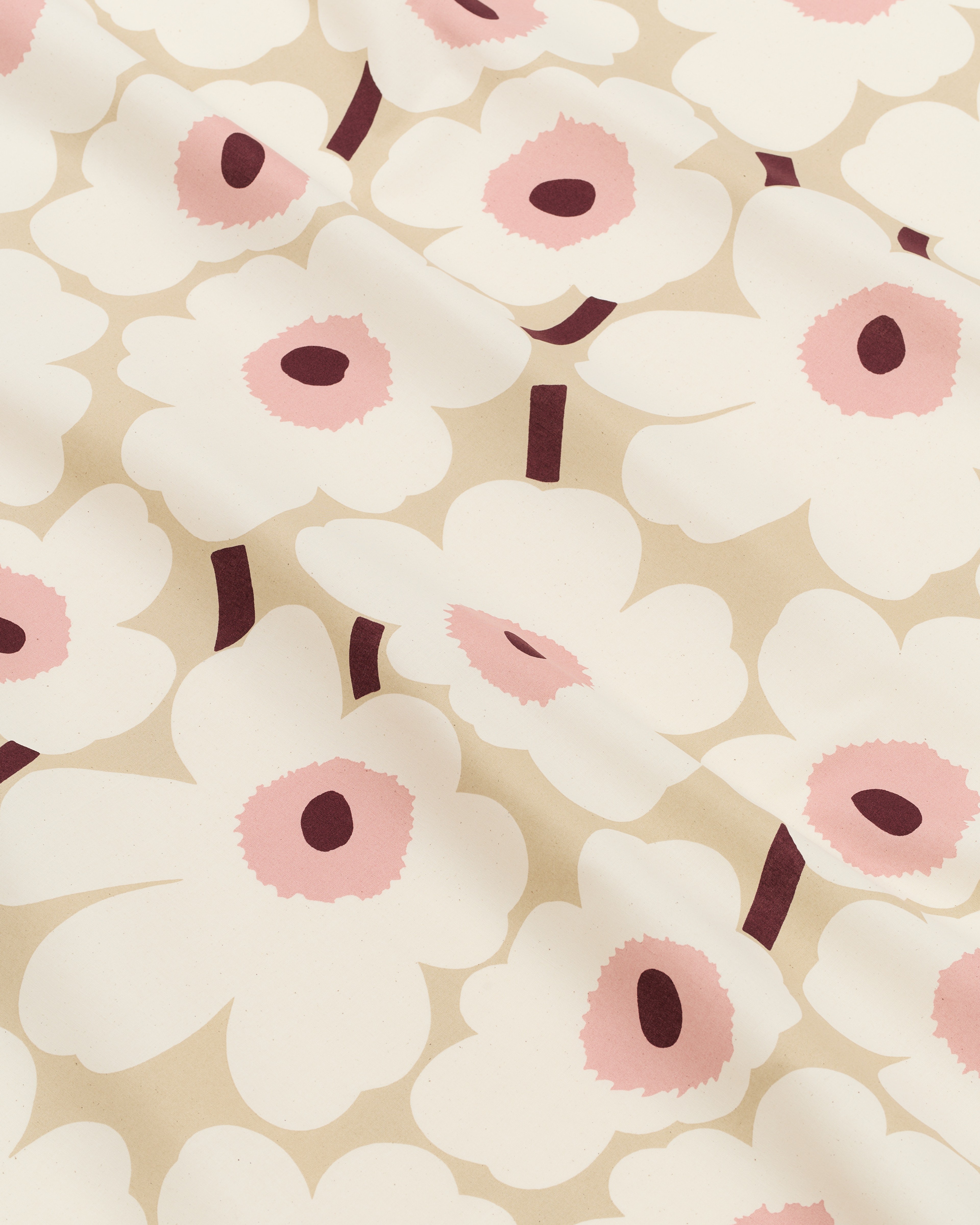 Pieni Unikko, Puuvillakangas, beige, puuvilla, roosa,