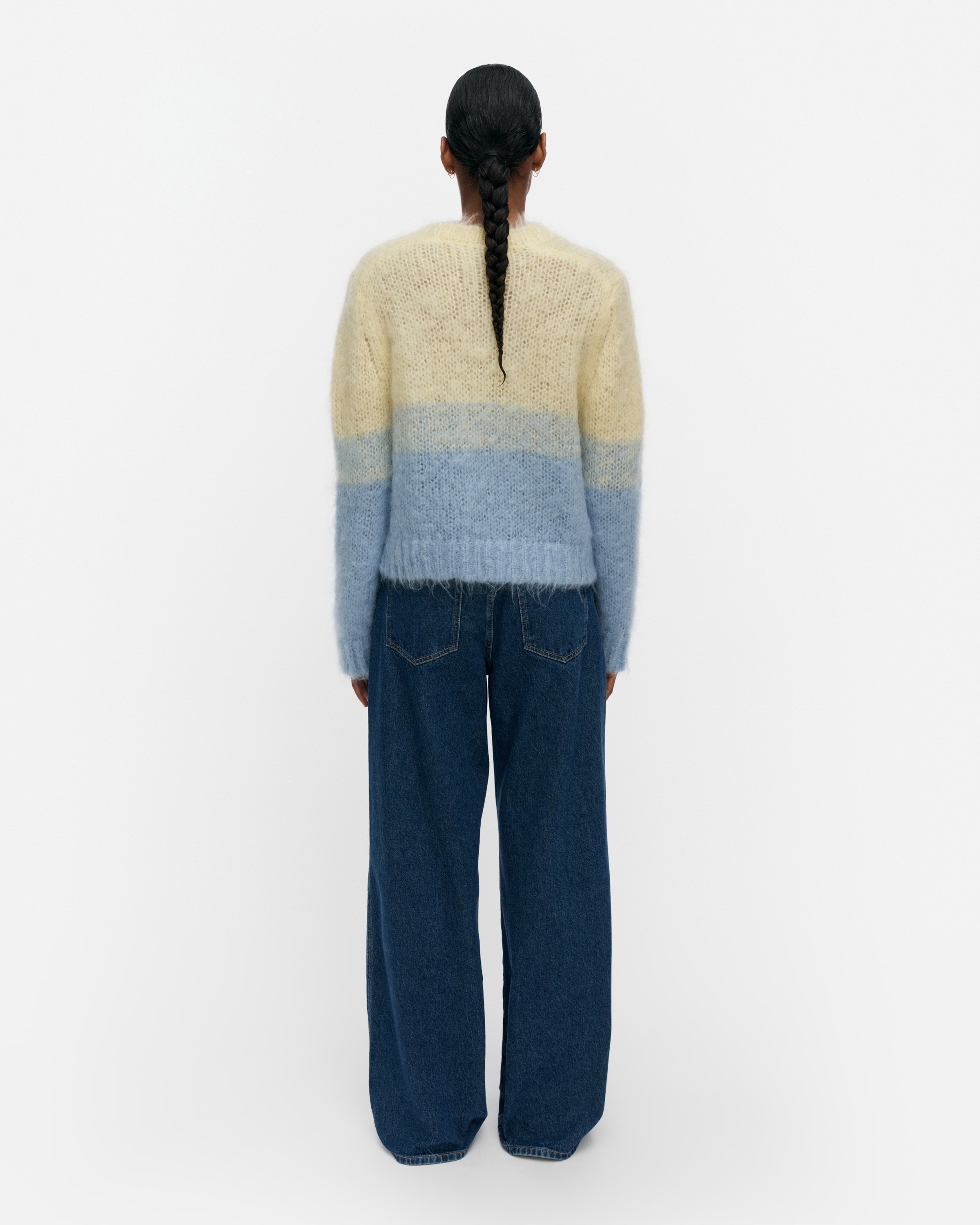 Utuinen Hennika, Knitted pullover, light yellow, light blue,