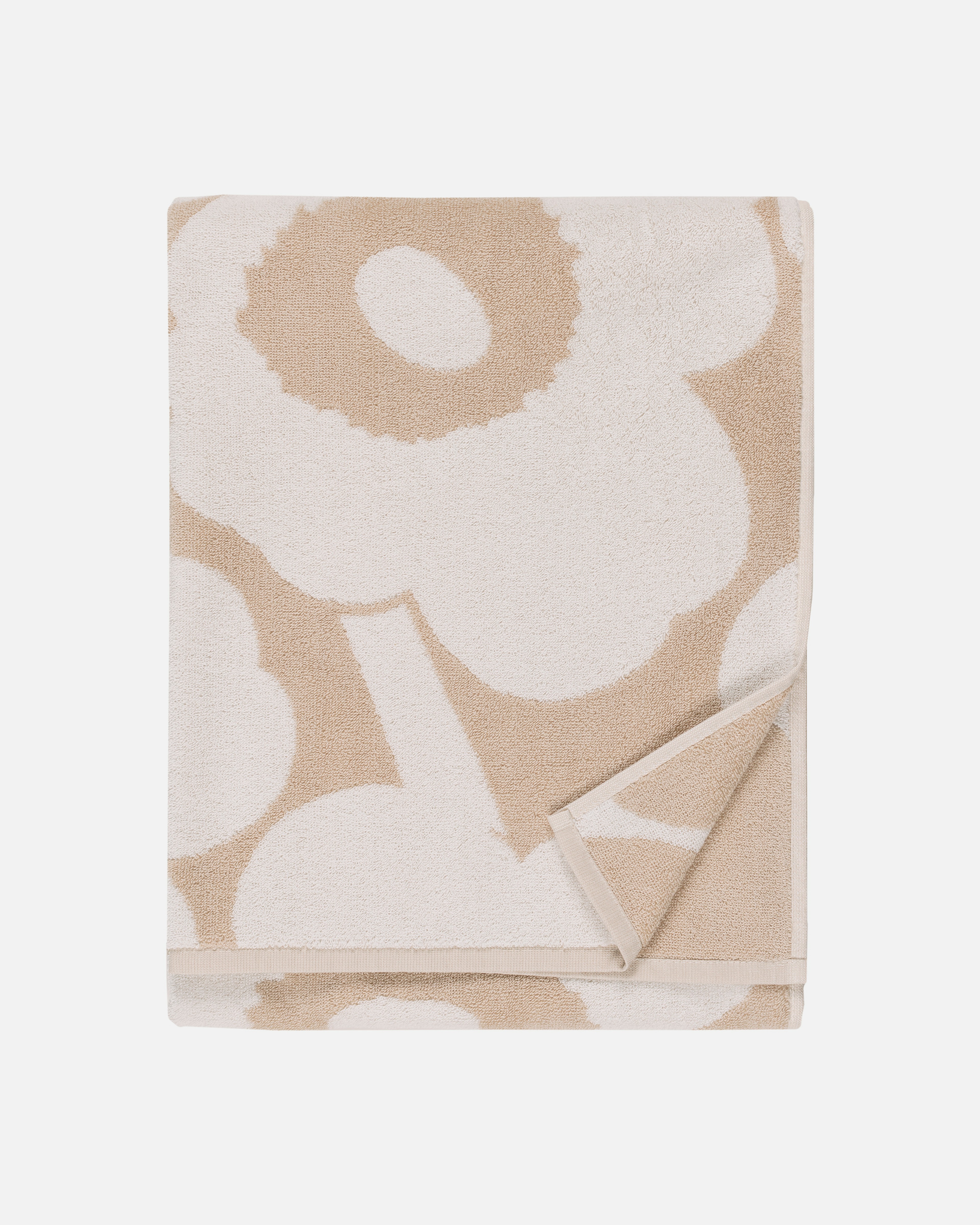 Unikko, Bath towel, beige,white,