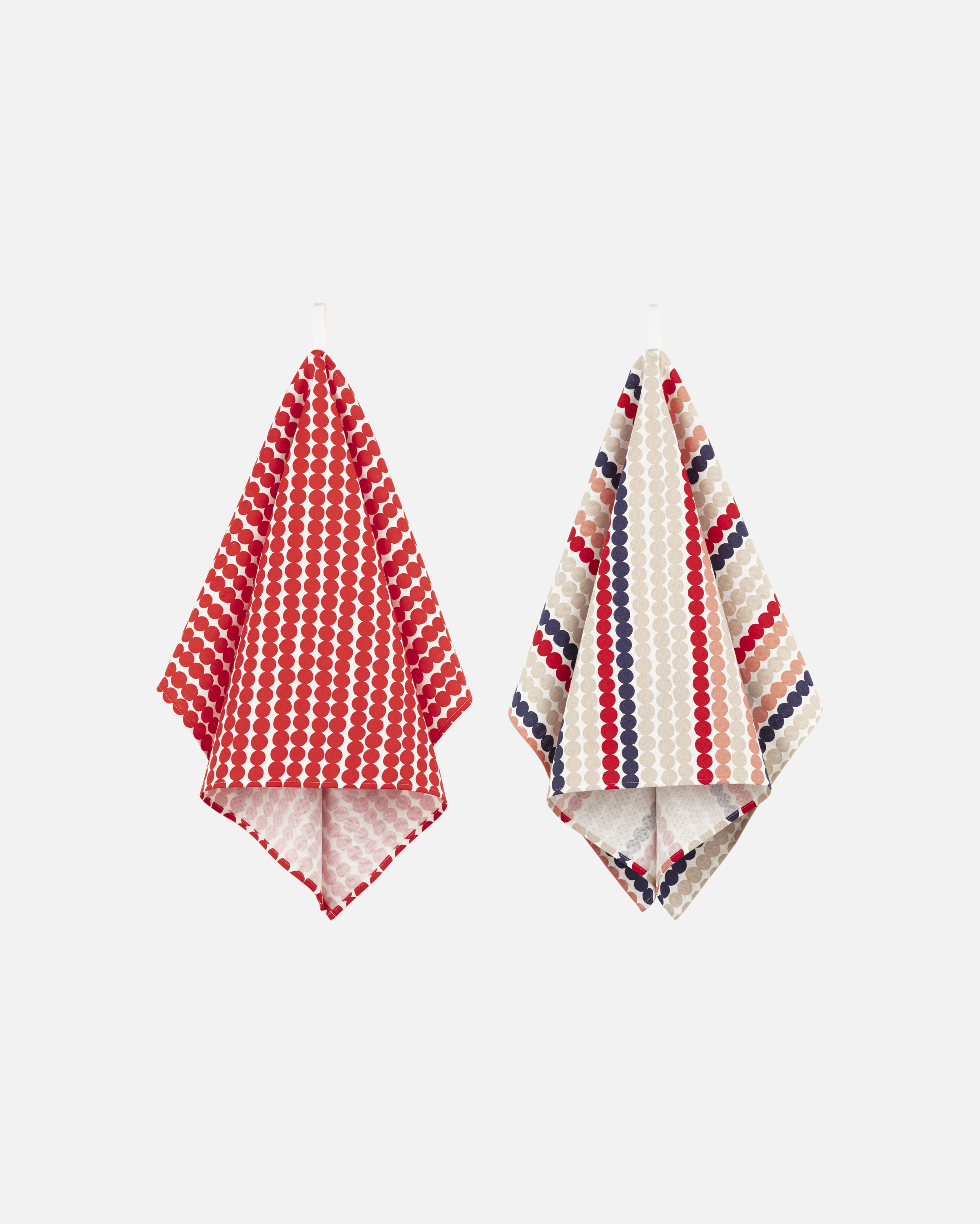 Räsymatto, Kitchen towel 2 pcs, white, red, multicolor,