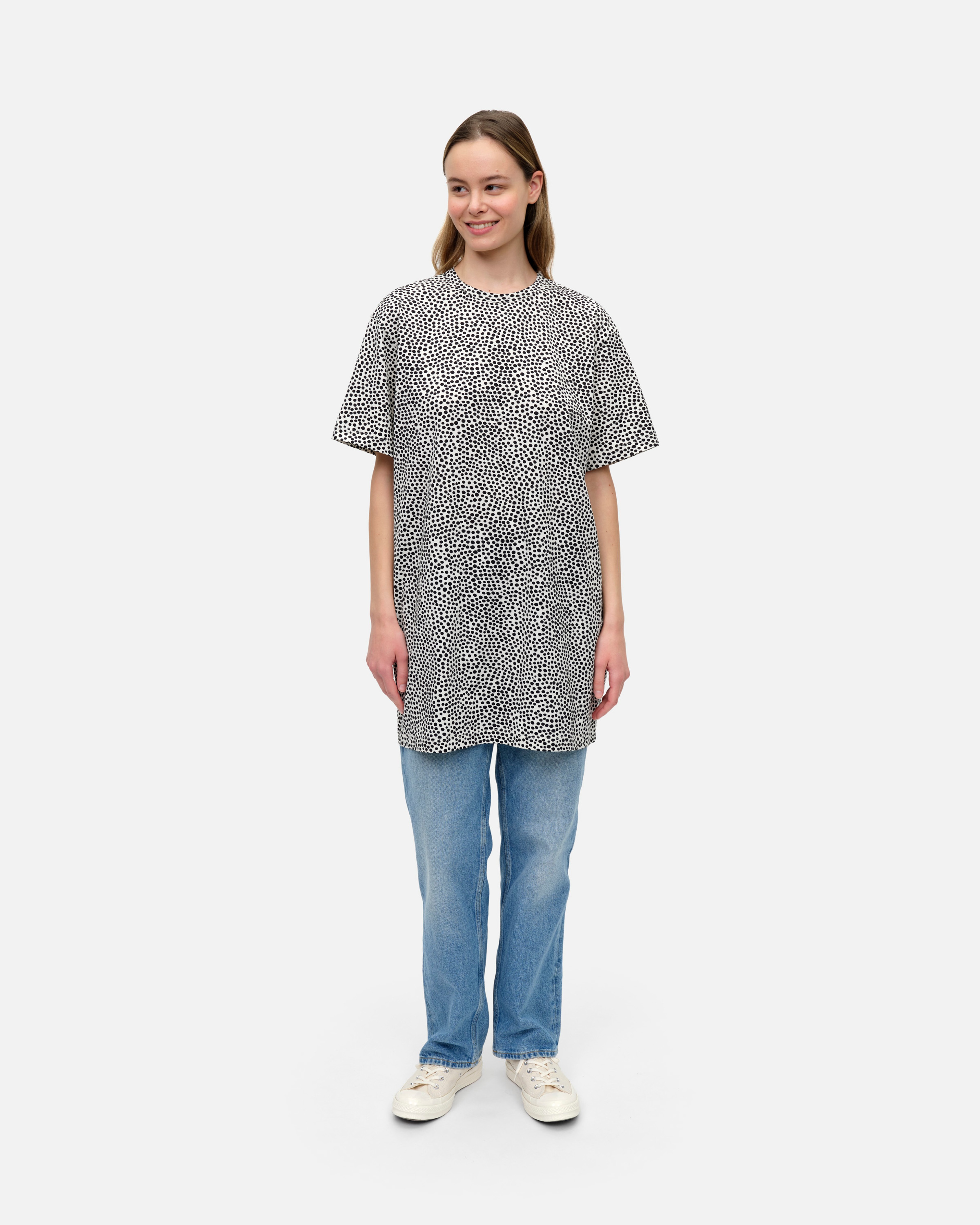 Estrid Pirput parput, Jersey tunic, off white, black,