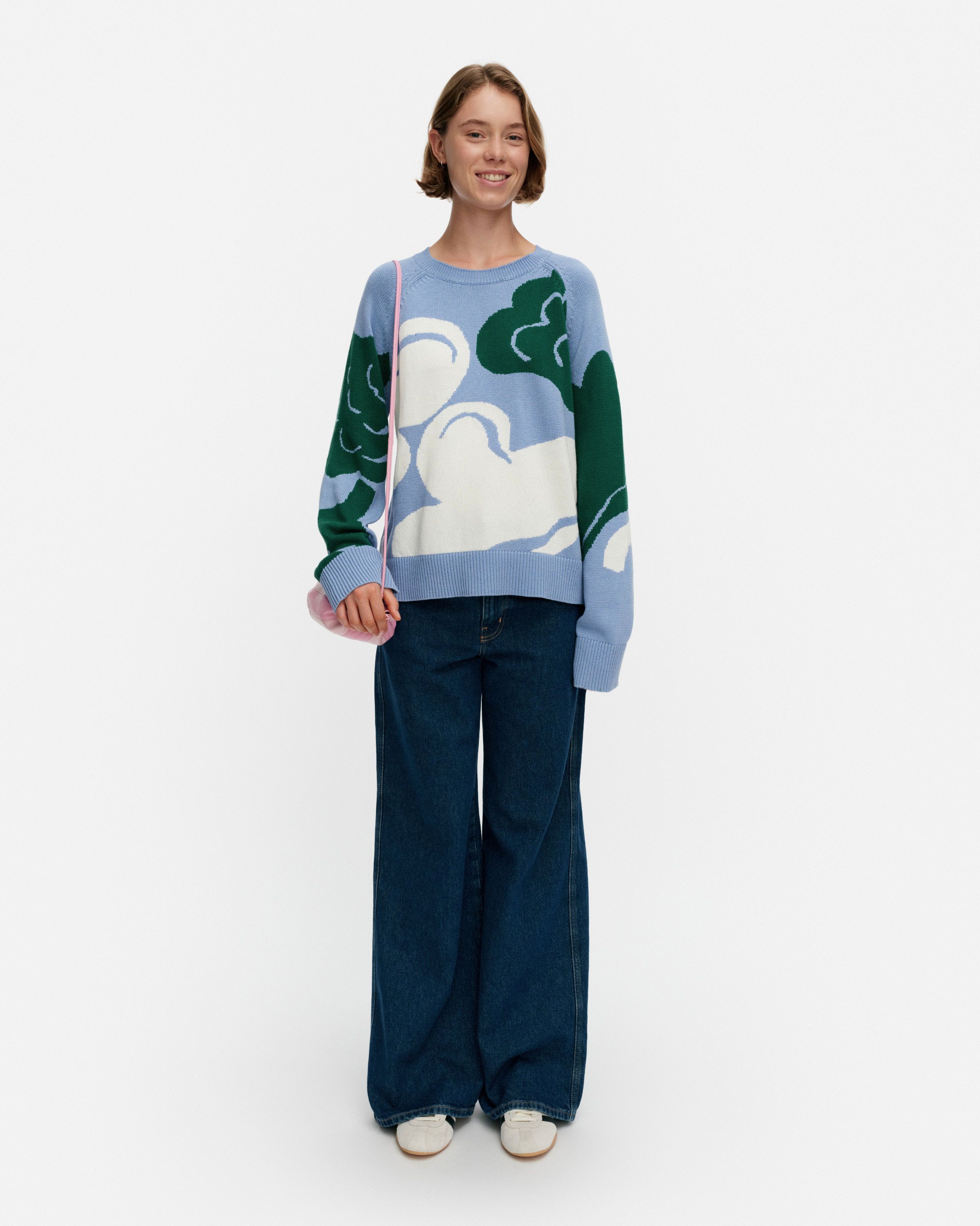 Marimekko セーター Marimekko Kartakteri Tumma Knitted Pullover Red & Purple - Eleish