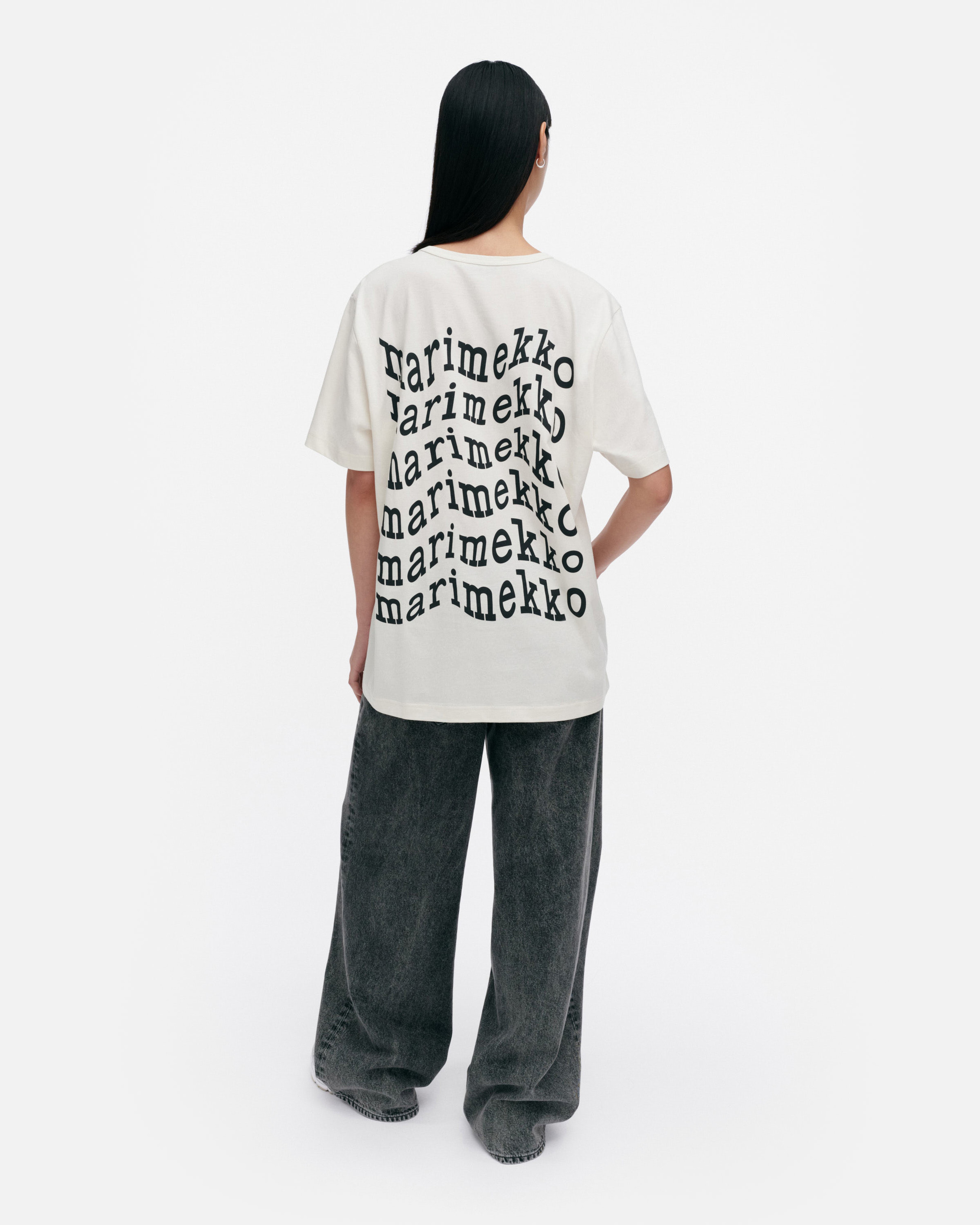 Vihne Unikko Placement, Kioski t-shirt, off white, black, grey,