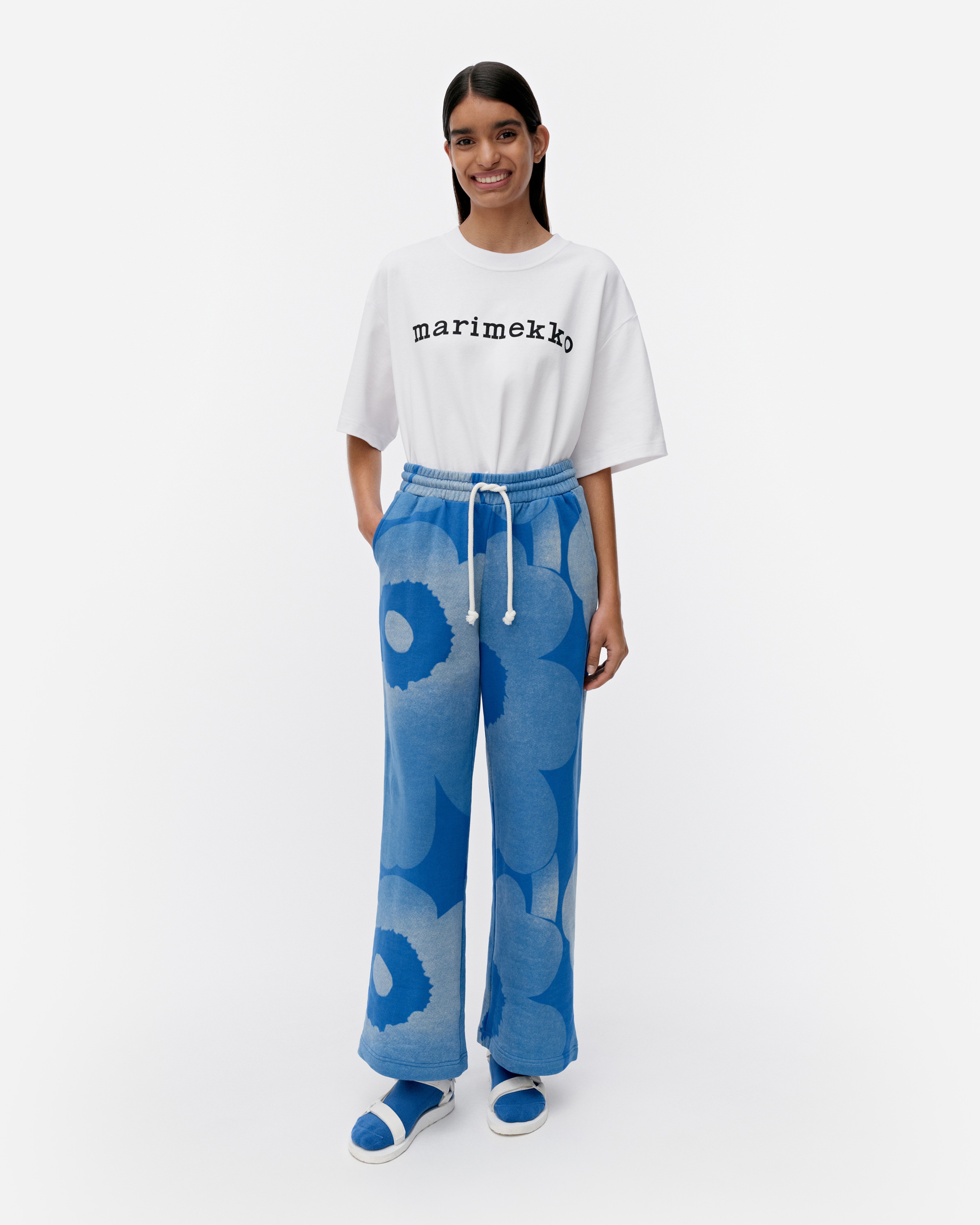 Varret Unikko, Hose „Kioski“, Blau, Cremeweiß,