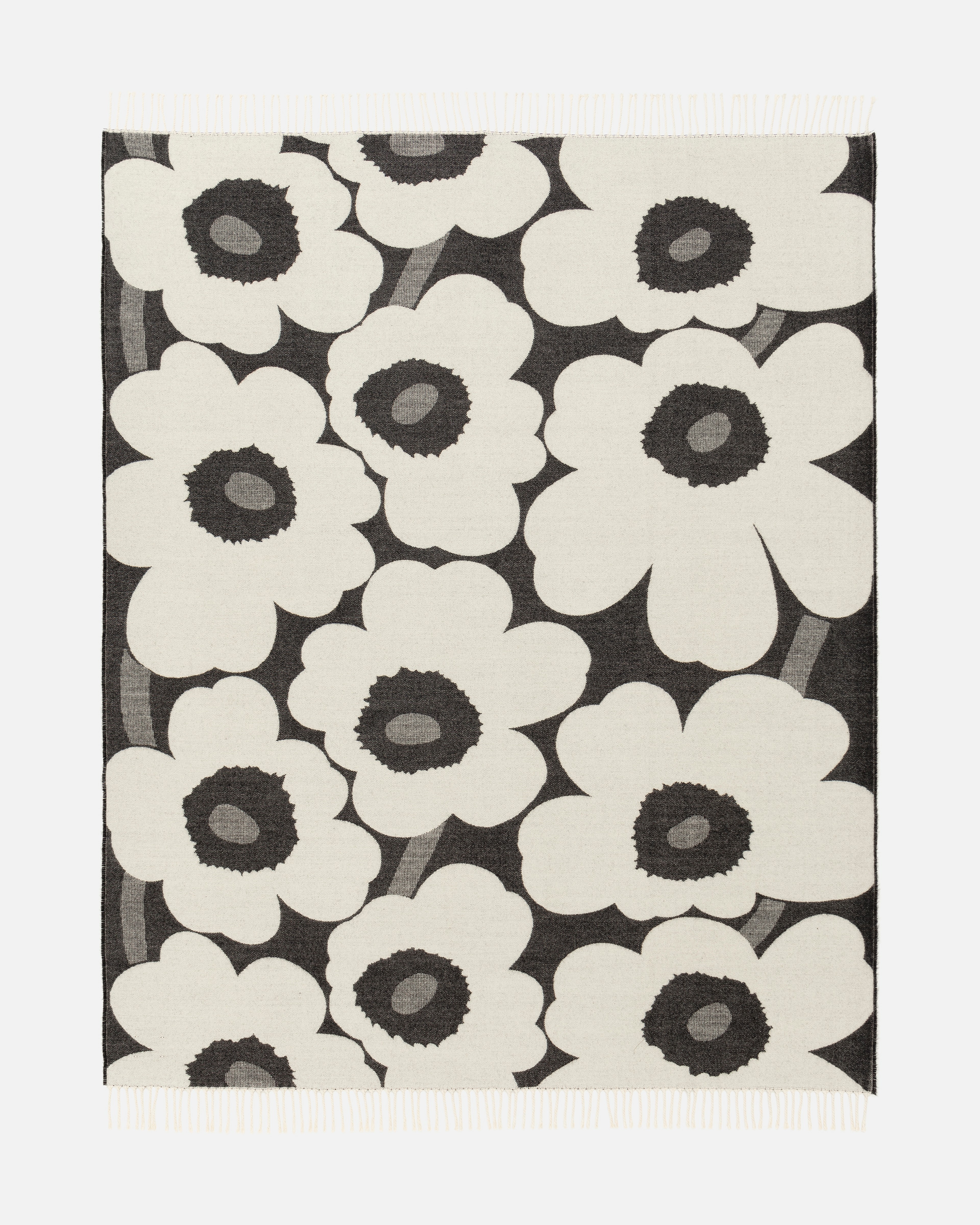 Unikko, Blanket 130x180 cm, white,black,