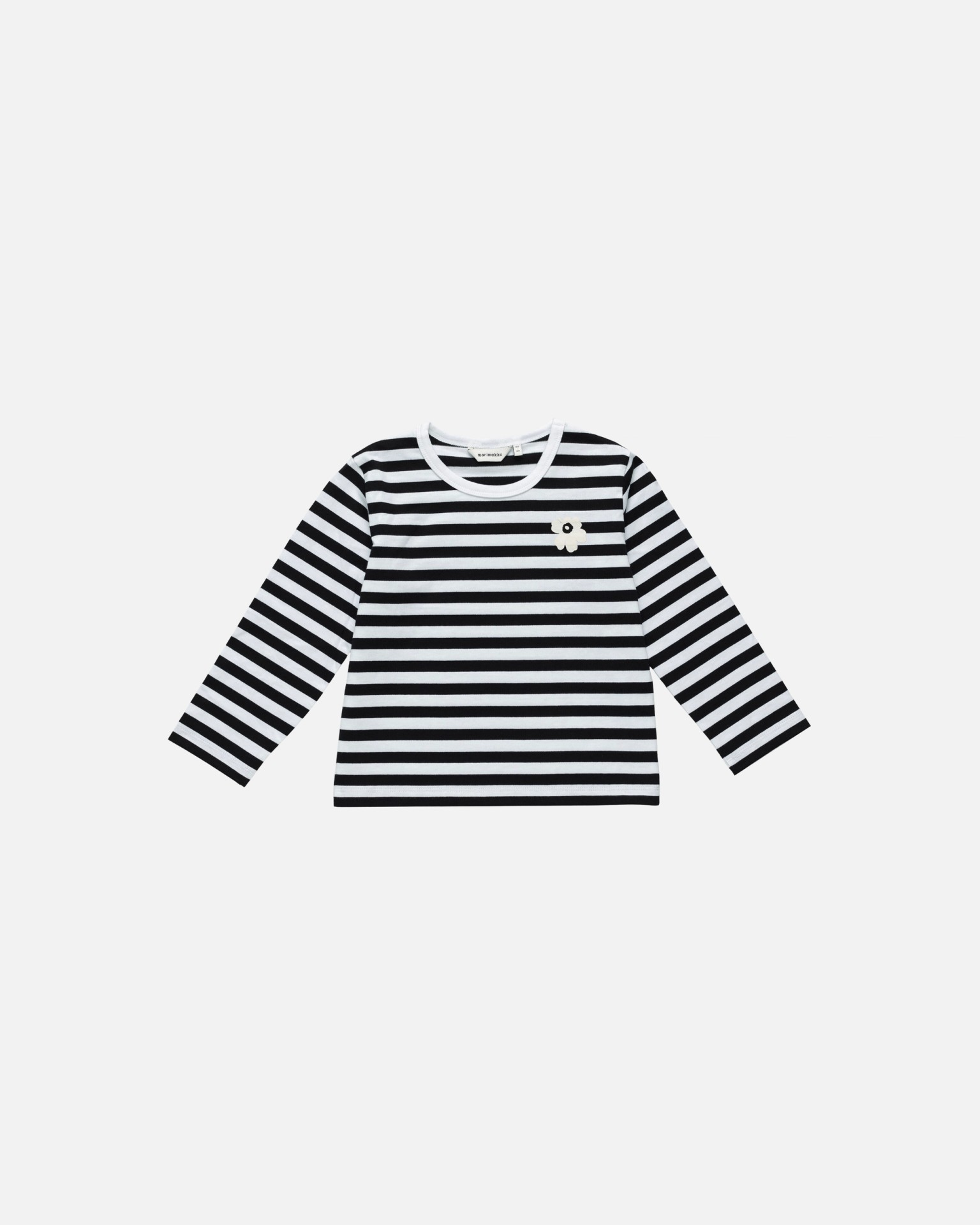 Paja Tasaraita Unikko Ii, Lasten trikoopaita 92/98-104/110, valkoinen, musta,