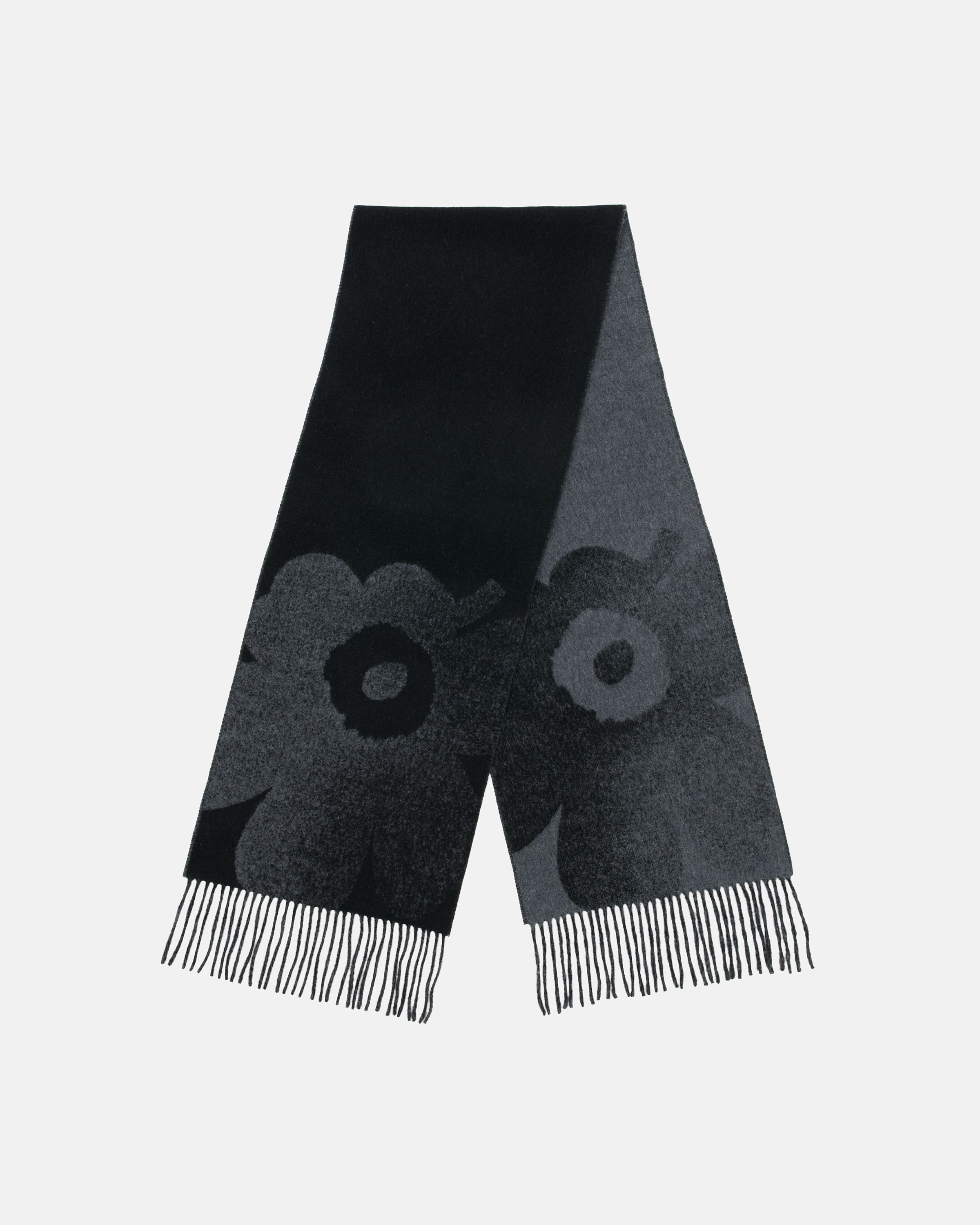 Onnekas Unikko Kioski scarf light pink, dark wine red | Marimekko