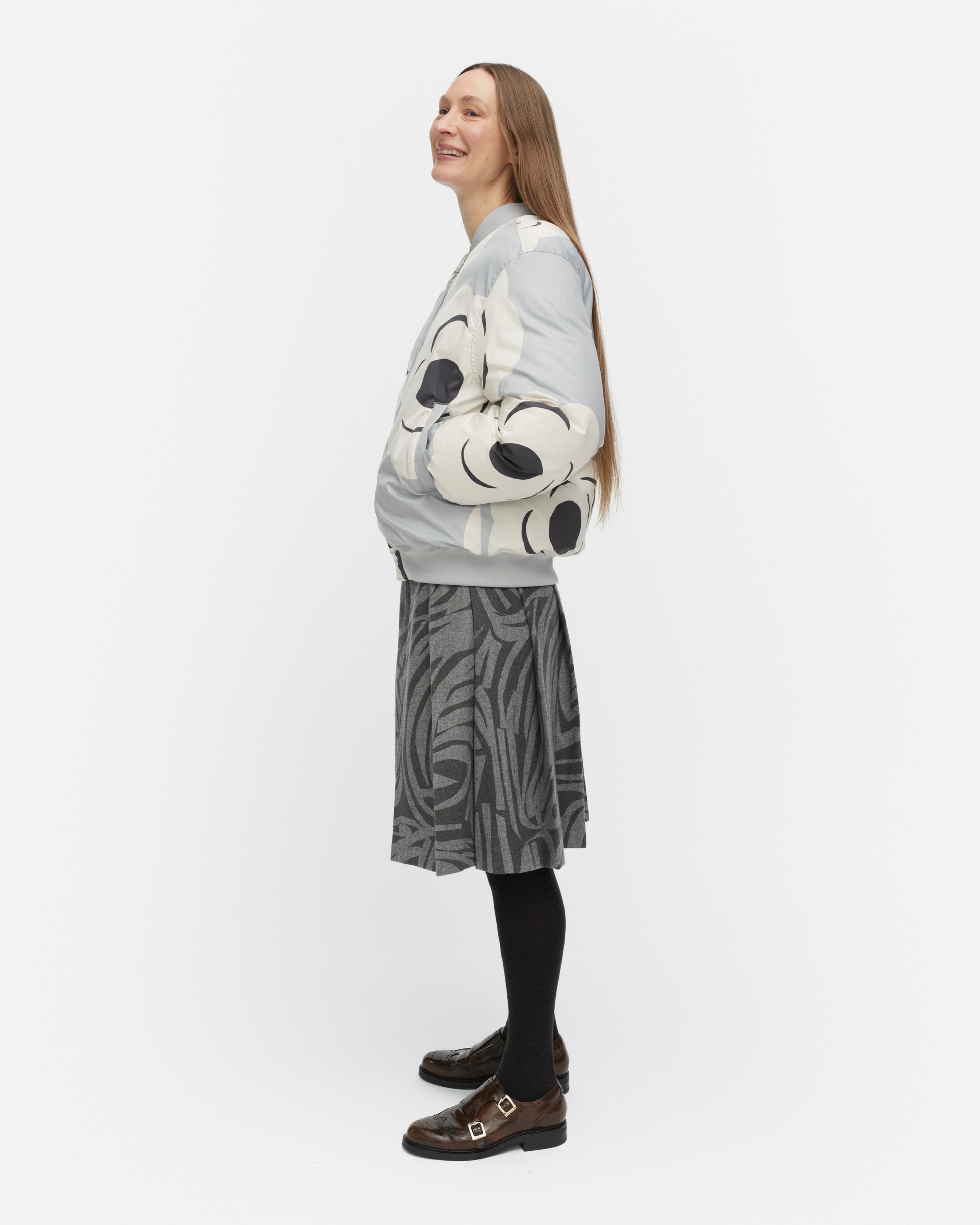 Blossa Tumma, Padded coat, grey, off white, dark grey,