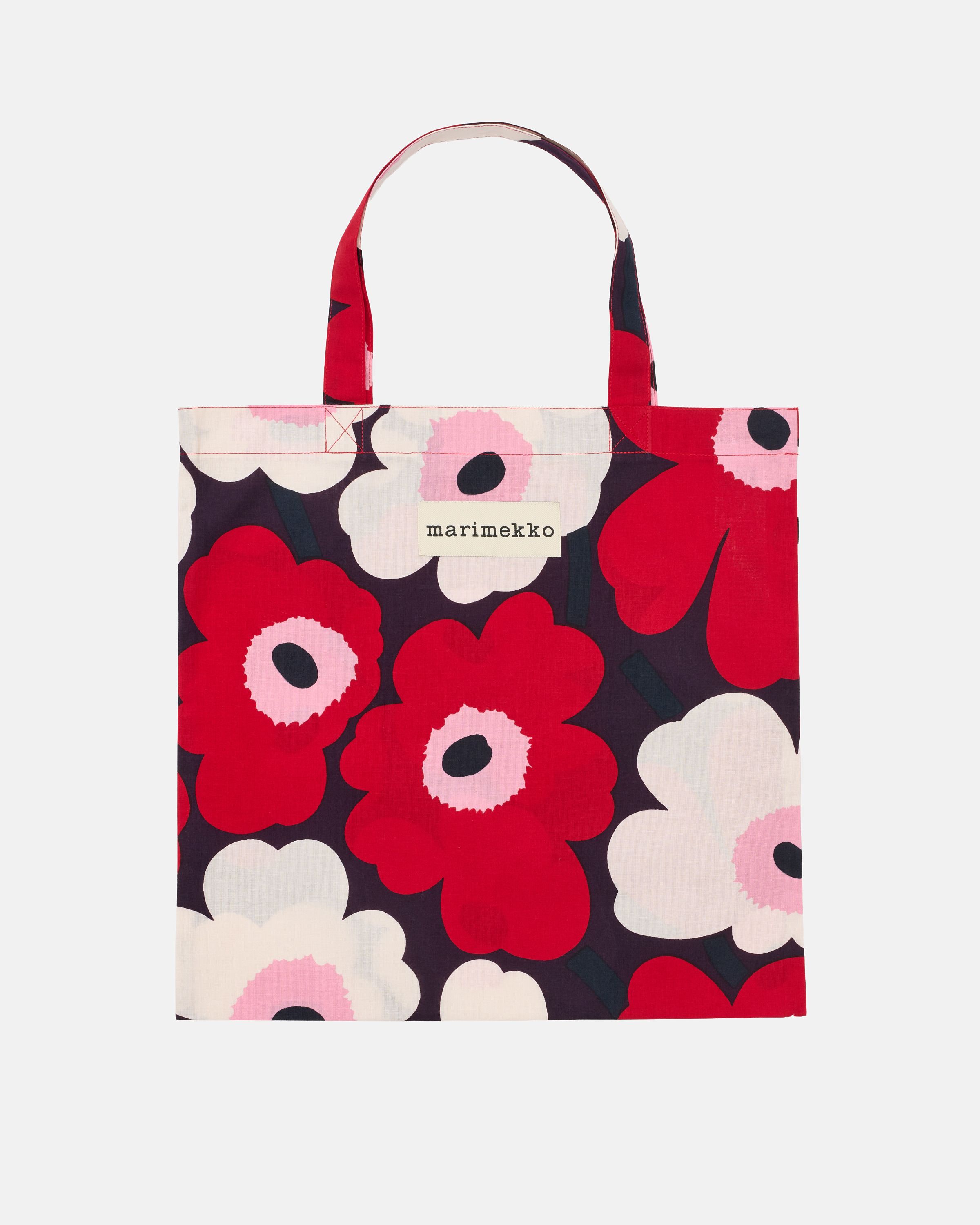Pieni Unikko Bag 43x44 cm plum,cranberry,off white,rose | Marimekko