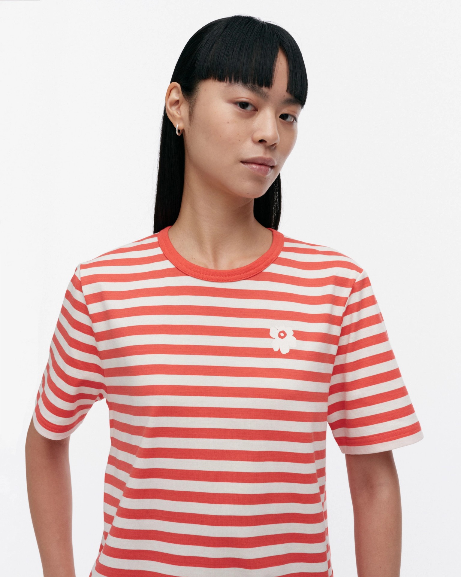Tasaraita Unikko, Kioski t-shirt, red, off white,