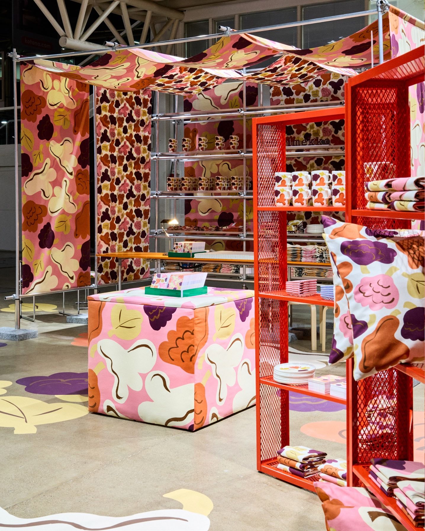 Marimekko's Habitare installation with Kukasta kukkaan pattern products.