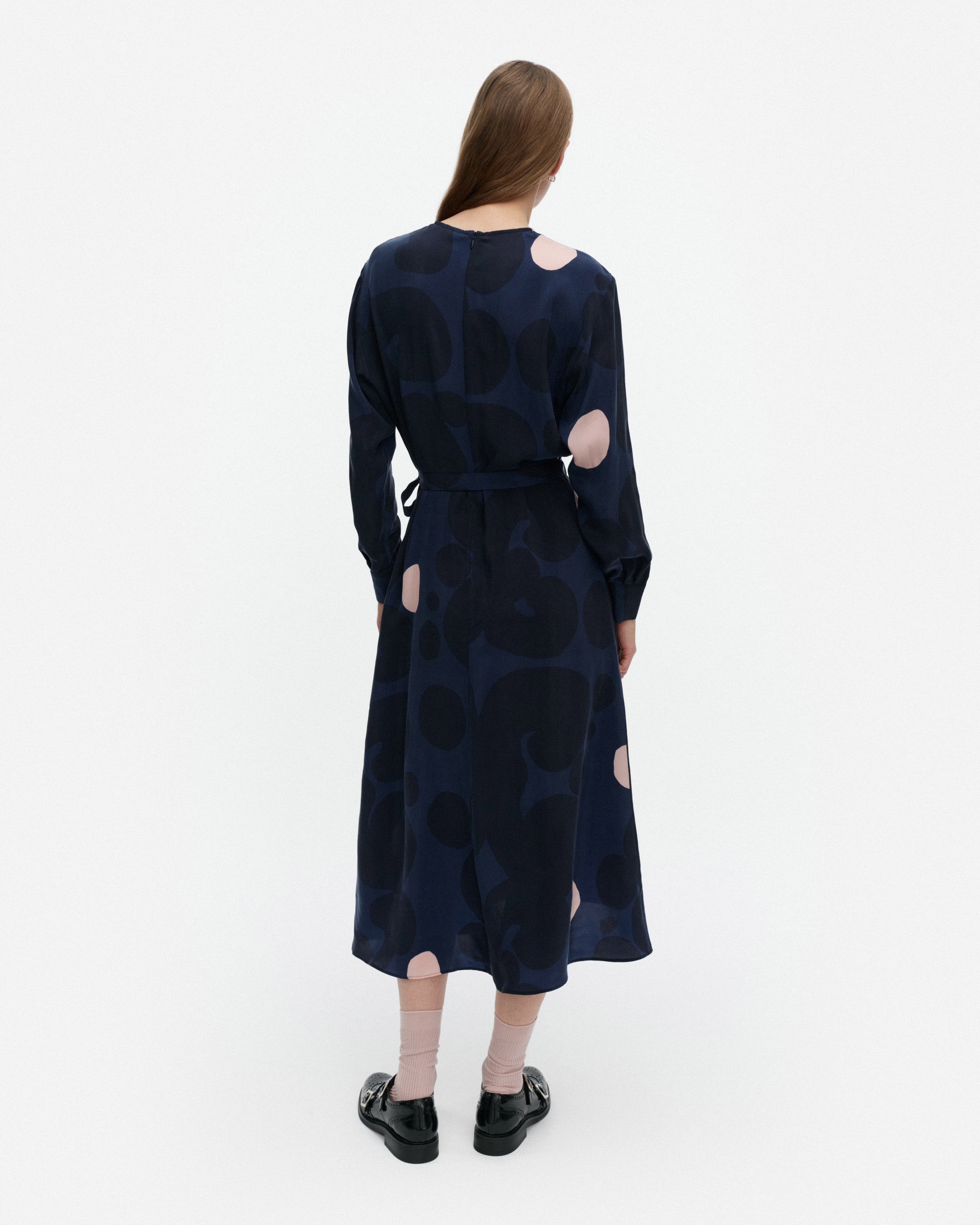Combu Keidas, Kleid, Dunkelblau, Hellrosa,