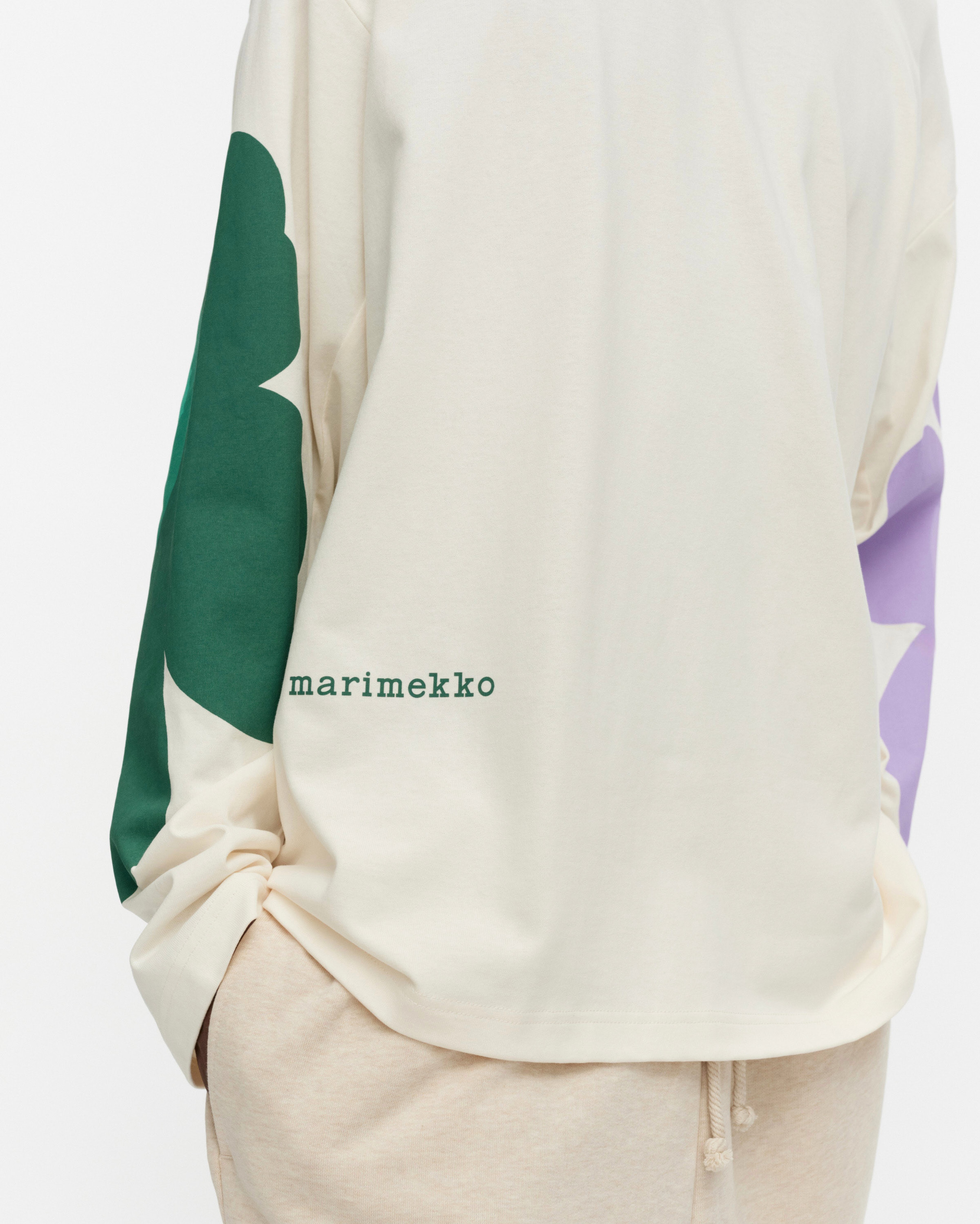 Siksak Unikko Placement, Kioski shirt, off white, lilac, green,