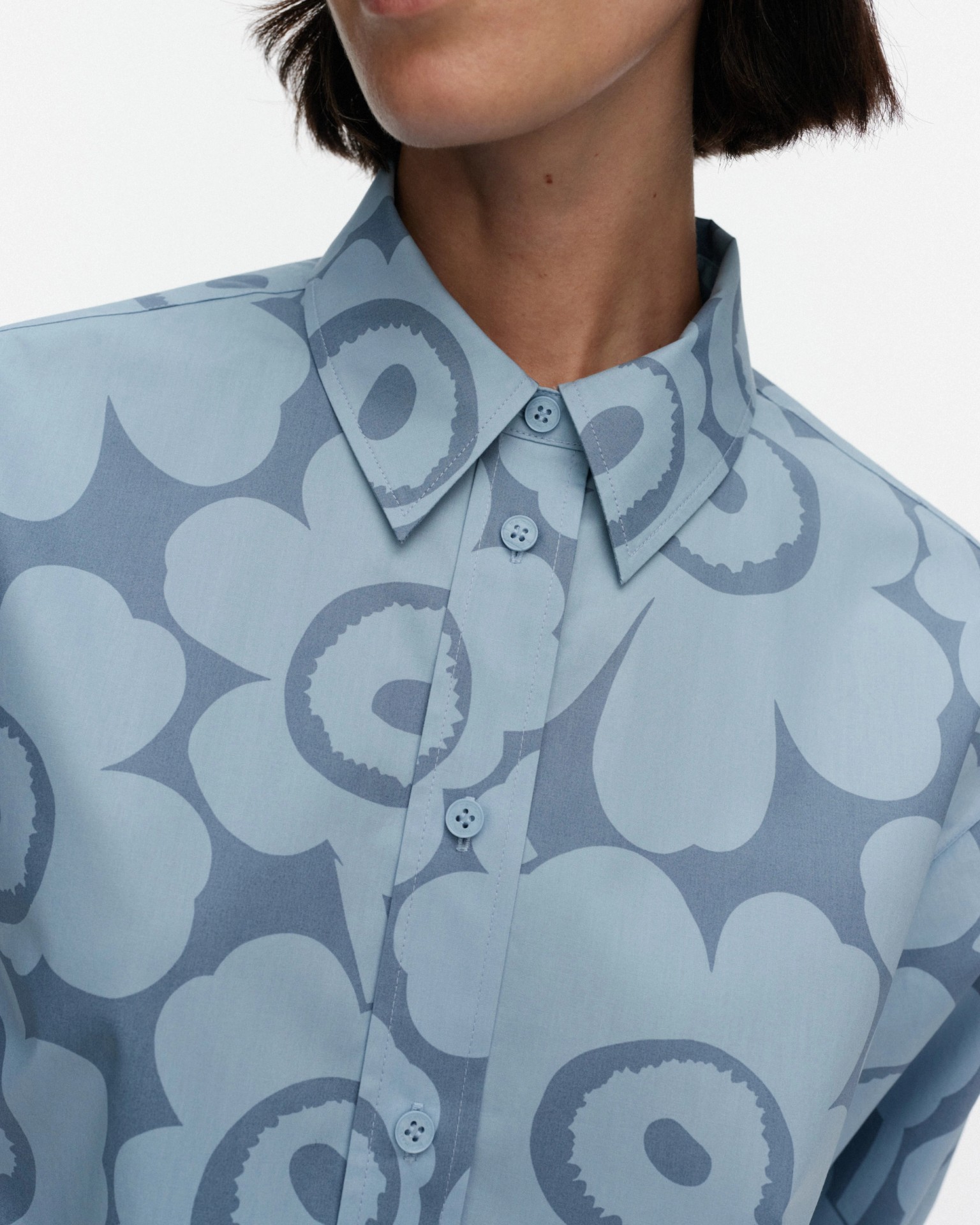 Kuvitelma Unikko, Cotton shirt dress, light blue, light blue,