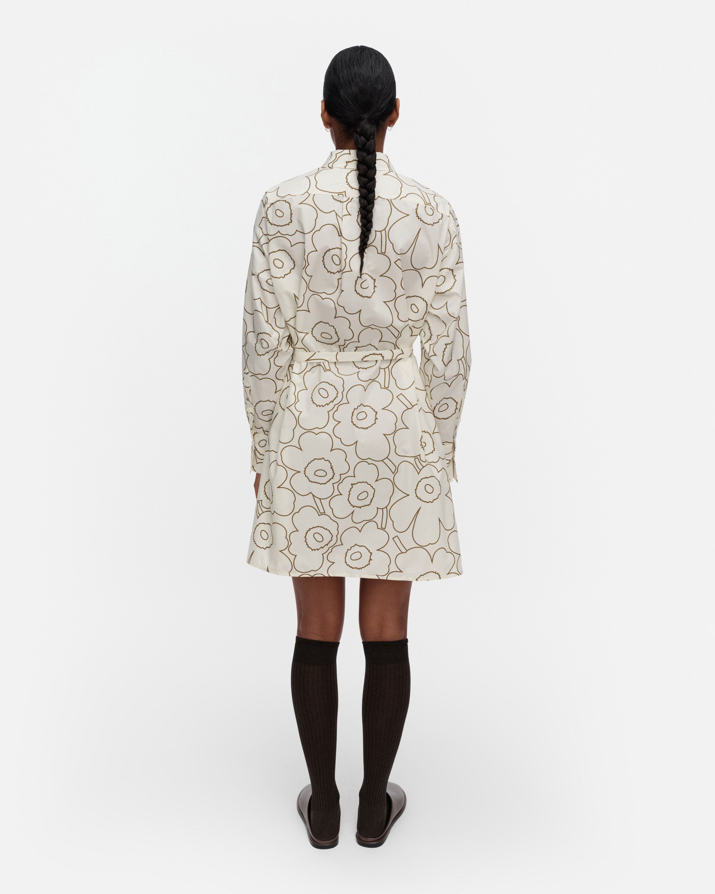 Kuvitelma Piirto Unikko Dress off white, olive green | Marimekko