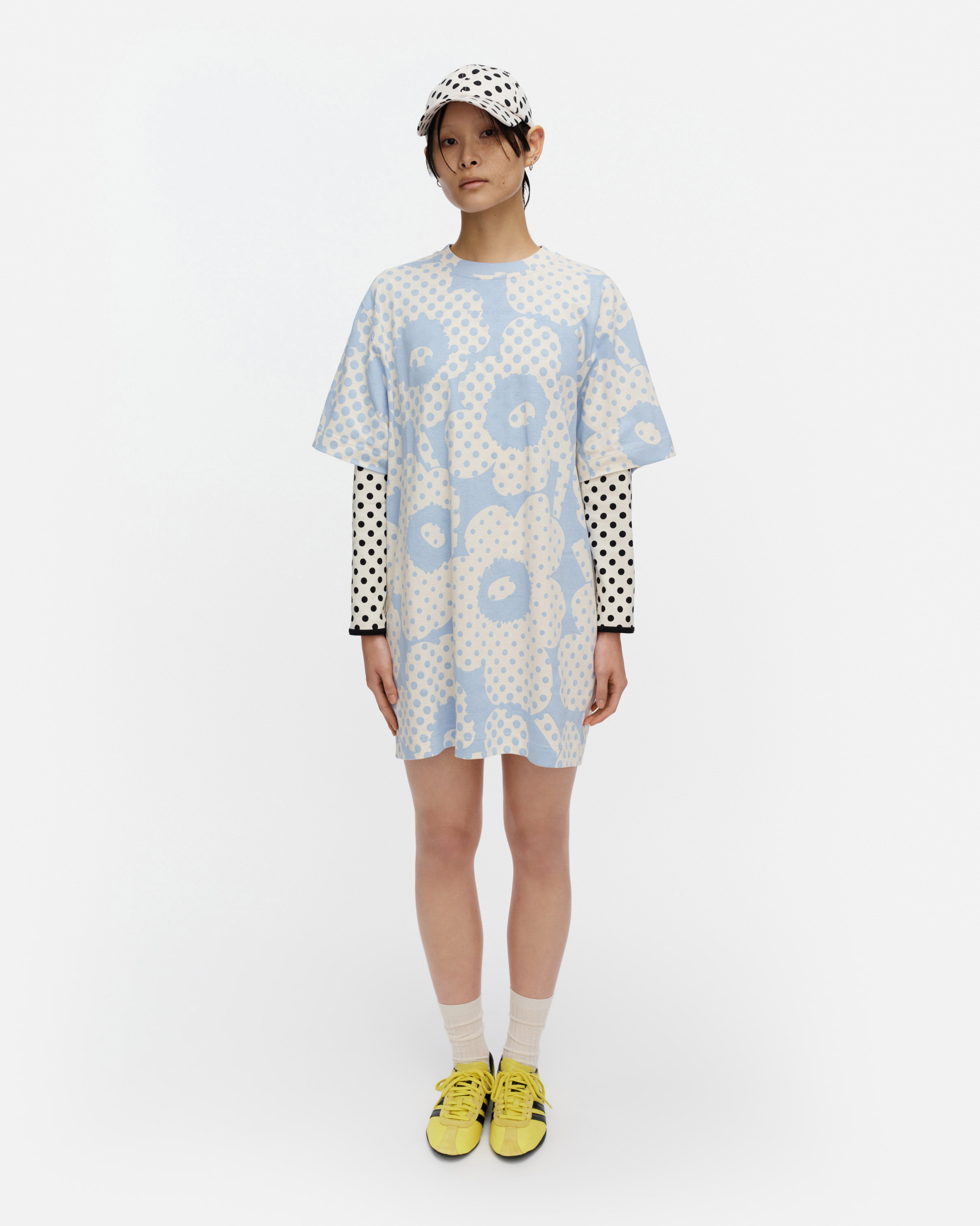 Rastit Unikko, Dress, light blue, off white,