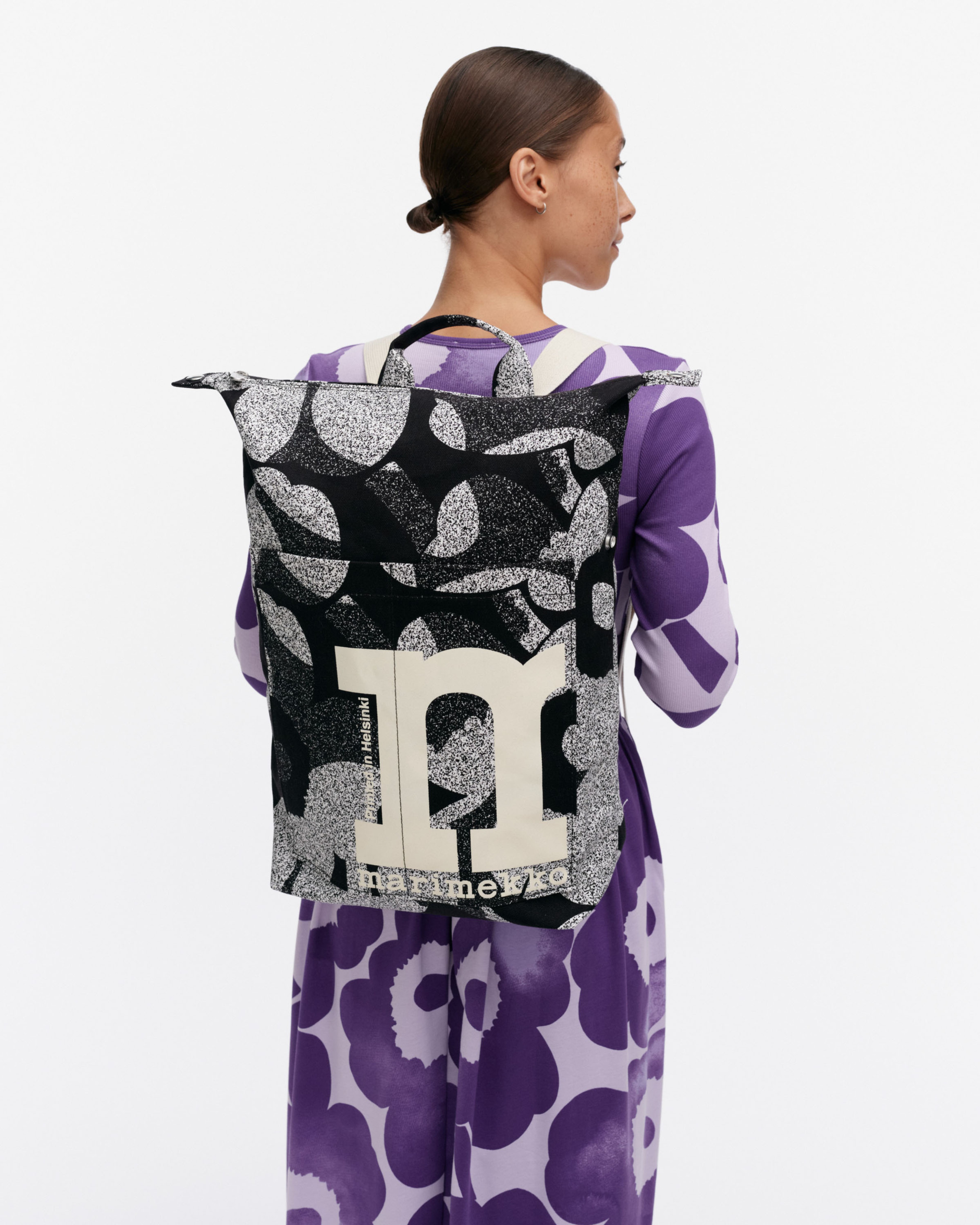 Mono Backpack Unikko, Reppu, musta, valkoinen,