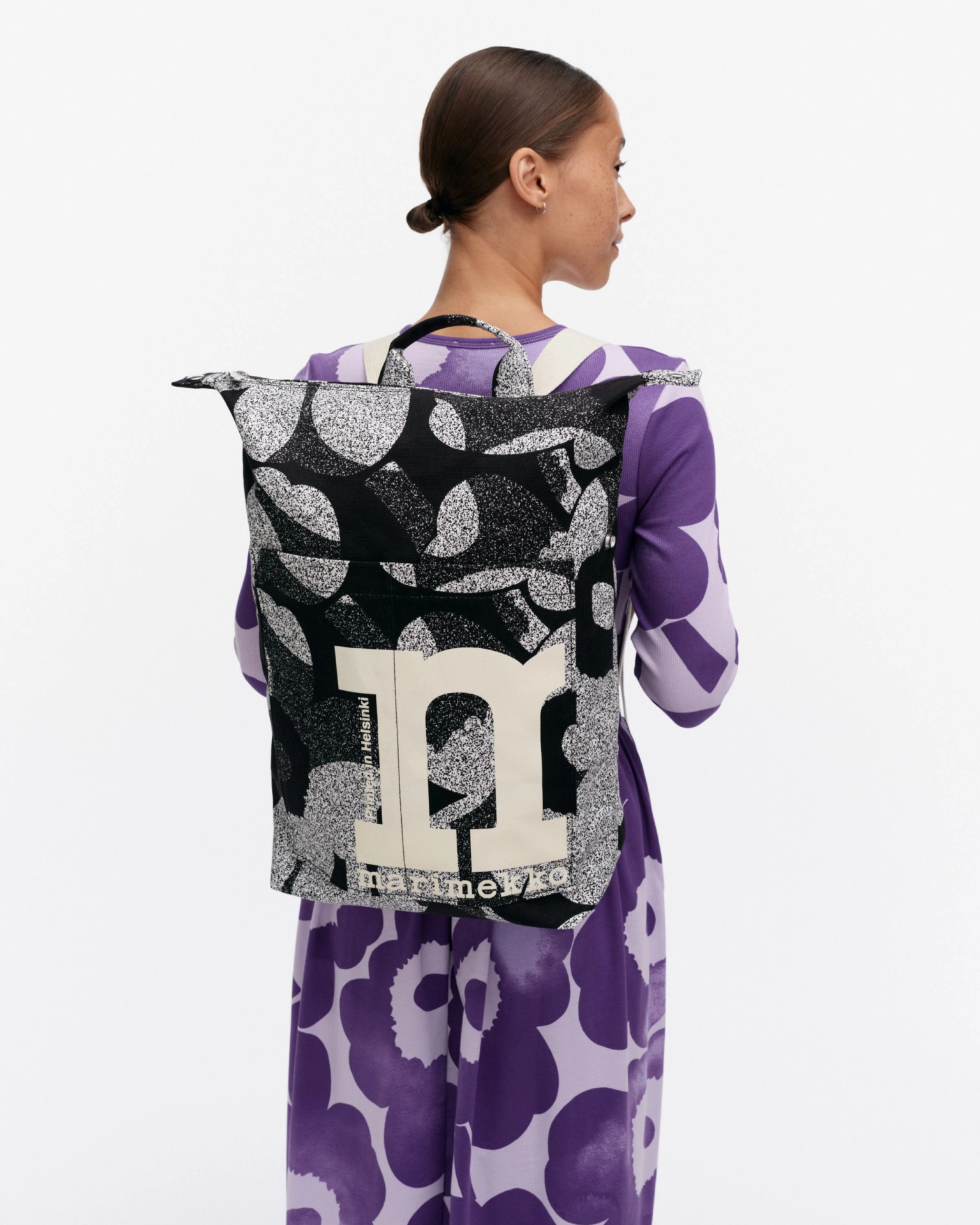 Mono Backpack Unikko, Rucksack, Schwarz, Weiß,