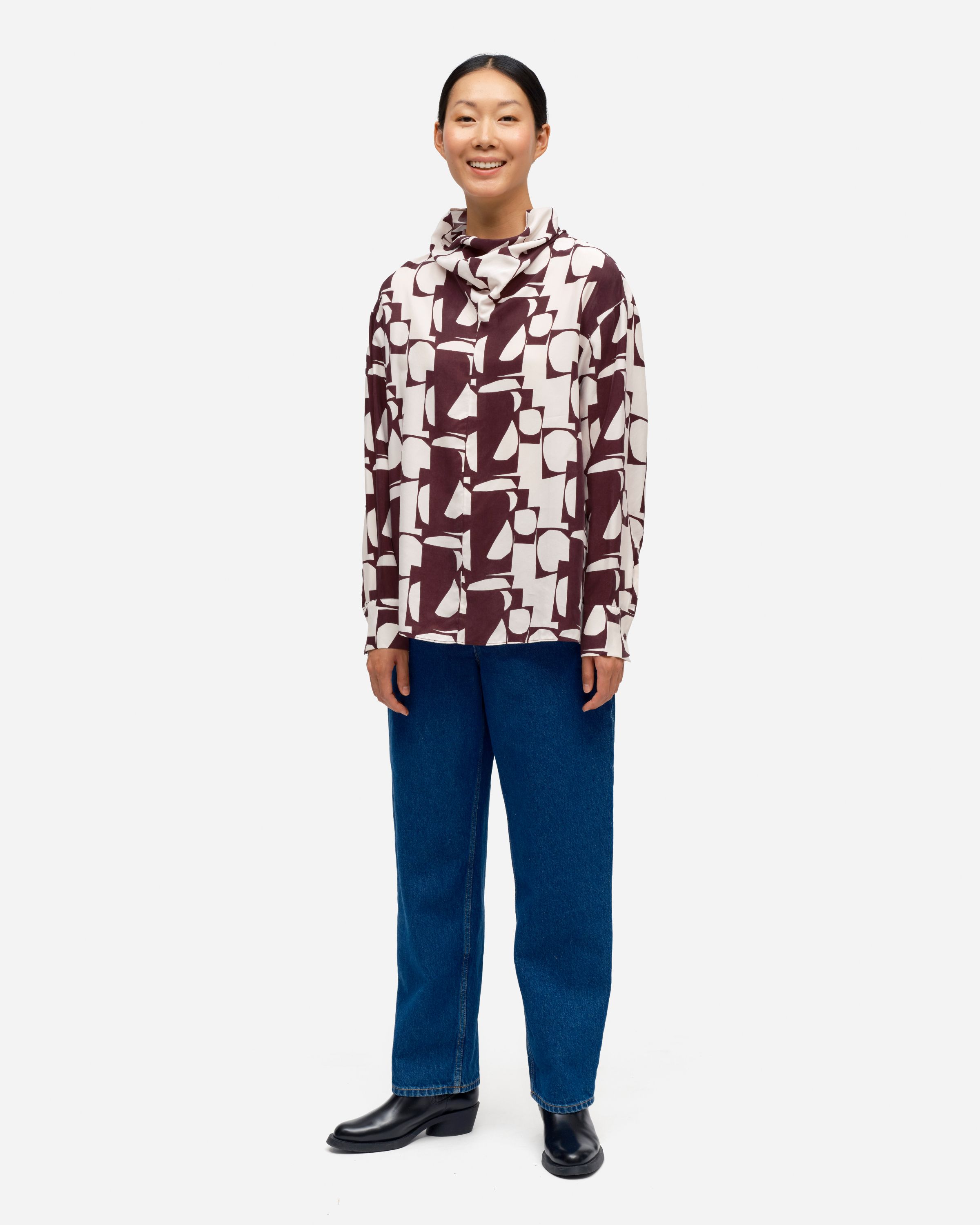 Manadis Konkelo Cupro mix blouse | Marimekko