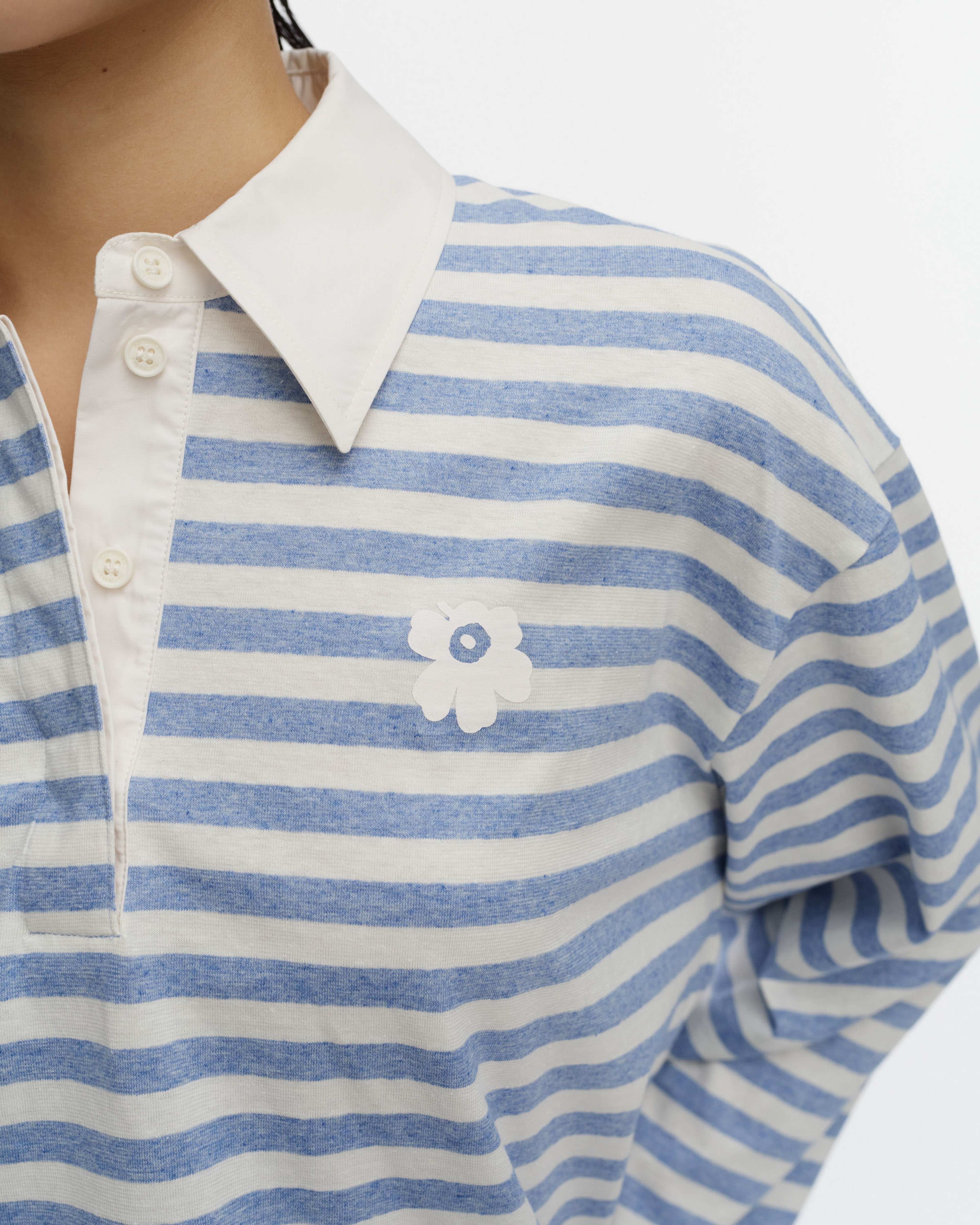 Kipinä Tasaraita Unikko, Kioski jersey shirt, light blue, off white,