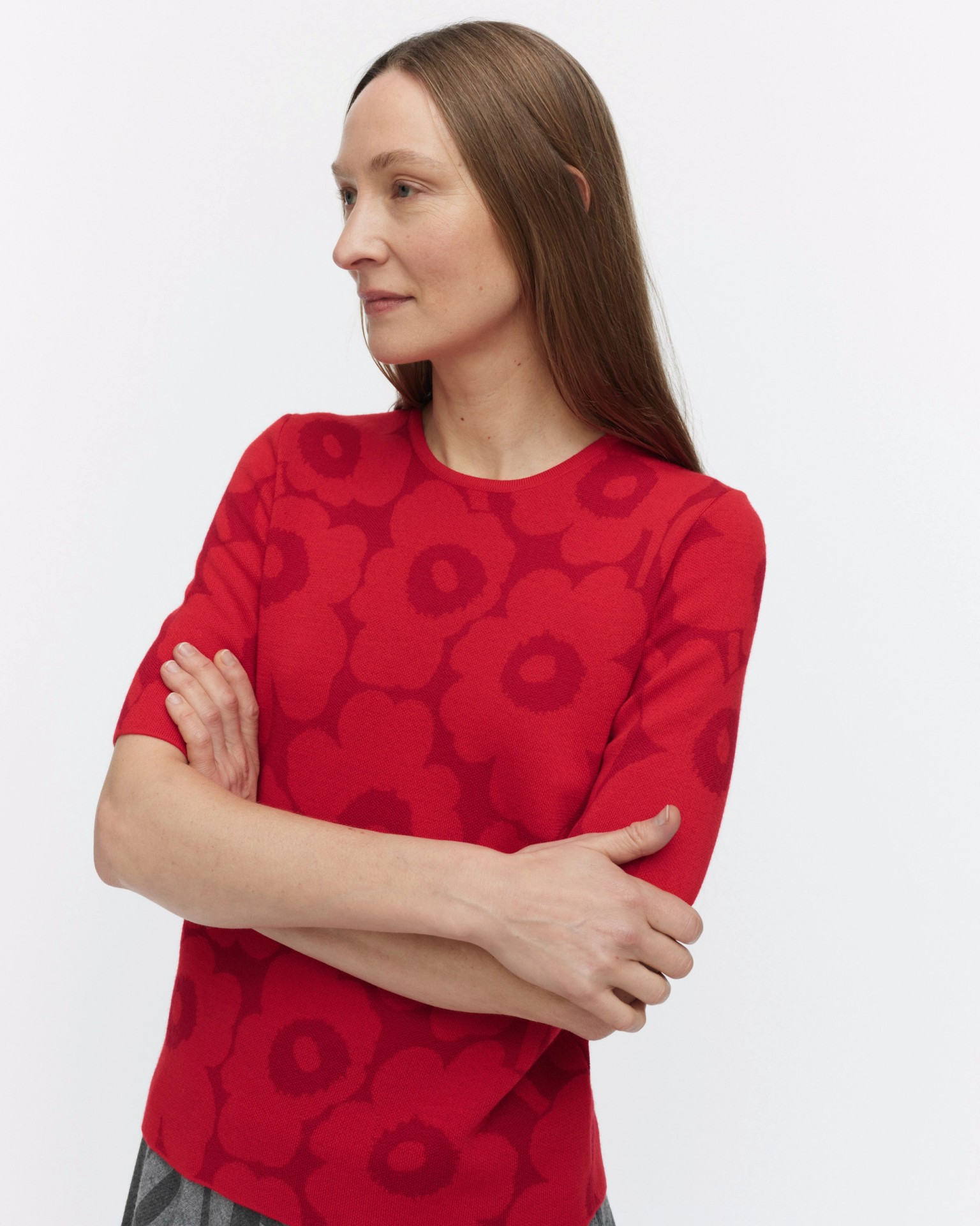 RWS Kehys Unikko, Knitted wool pullover, dark red, red,