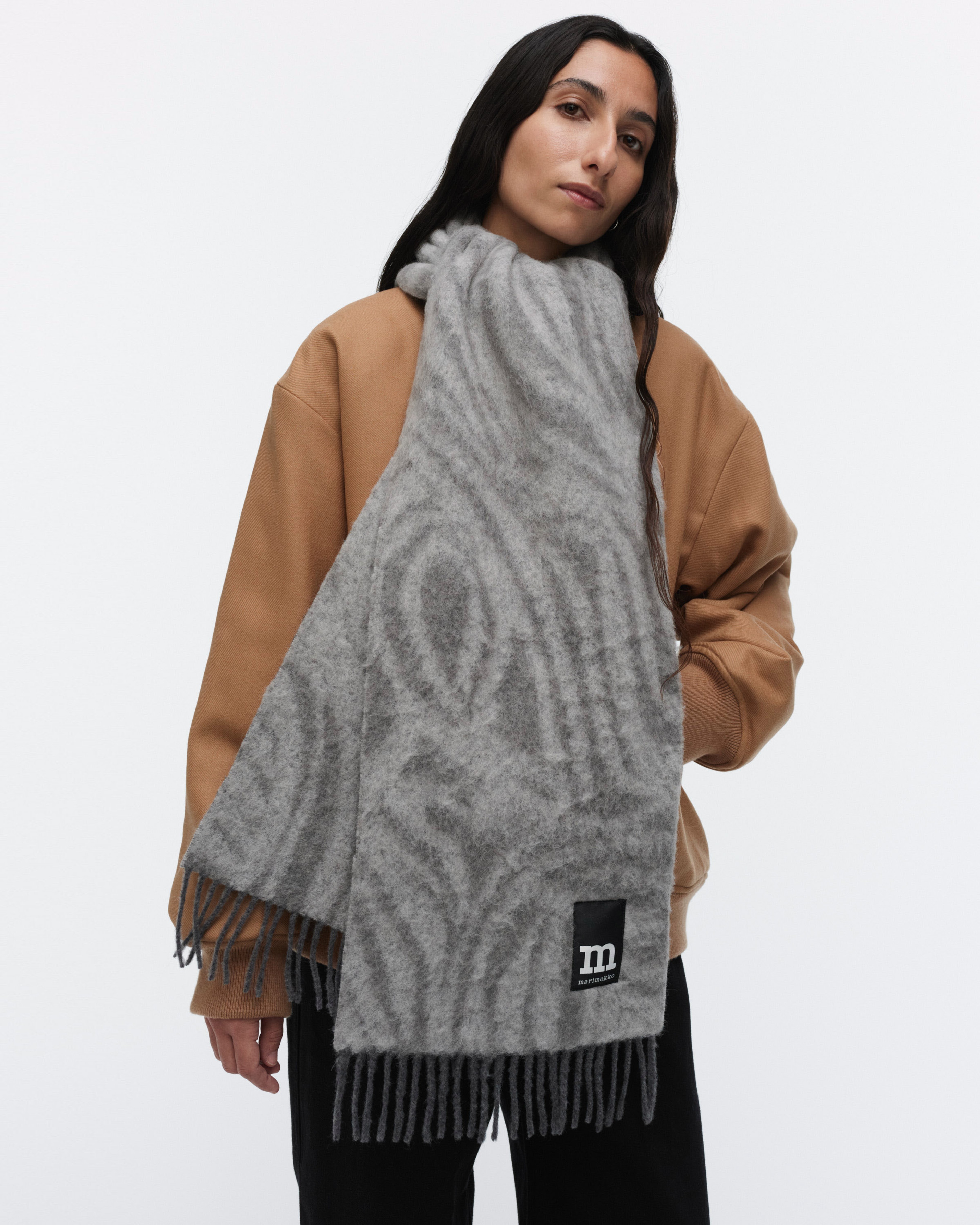 Neljännes Jokuraita, Scarf, grey, light grey,