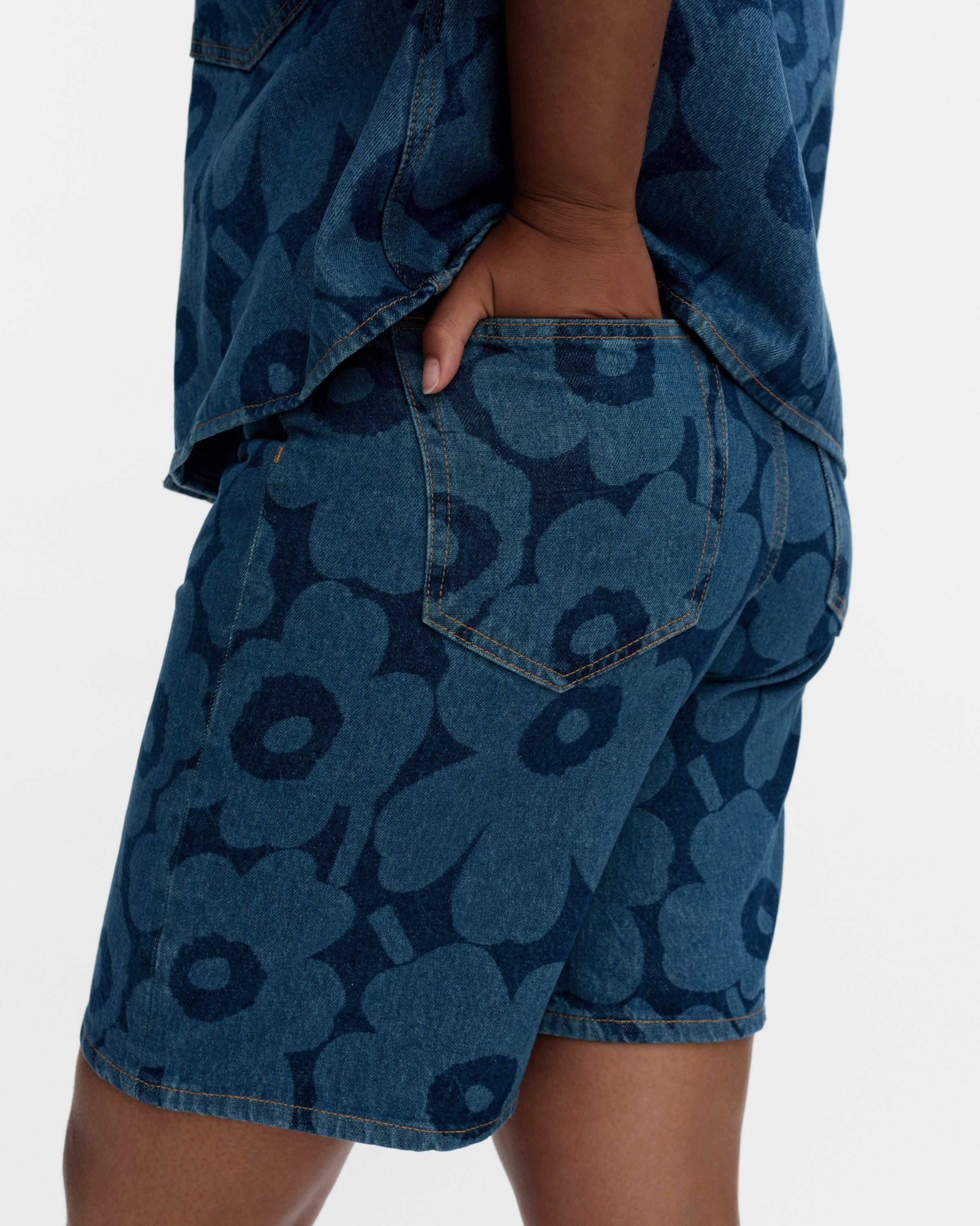 Maridenim Kuvata Unikko Shirt mid indigo | Marimekko