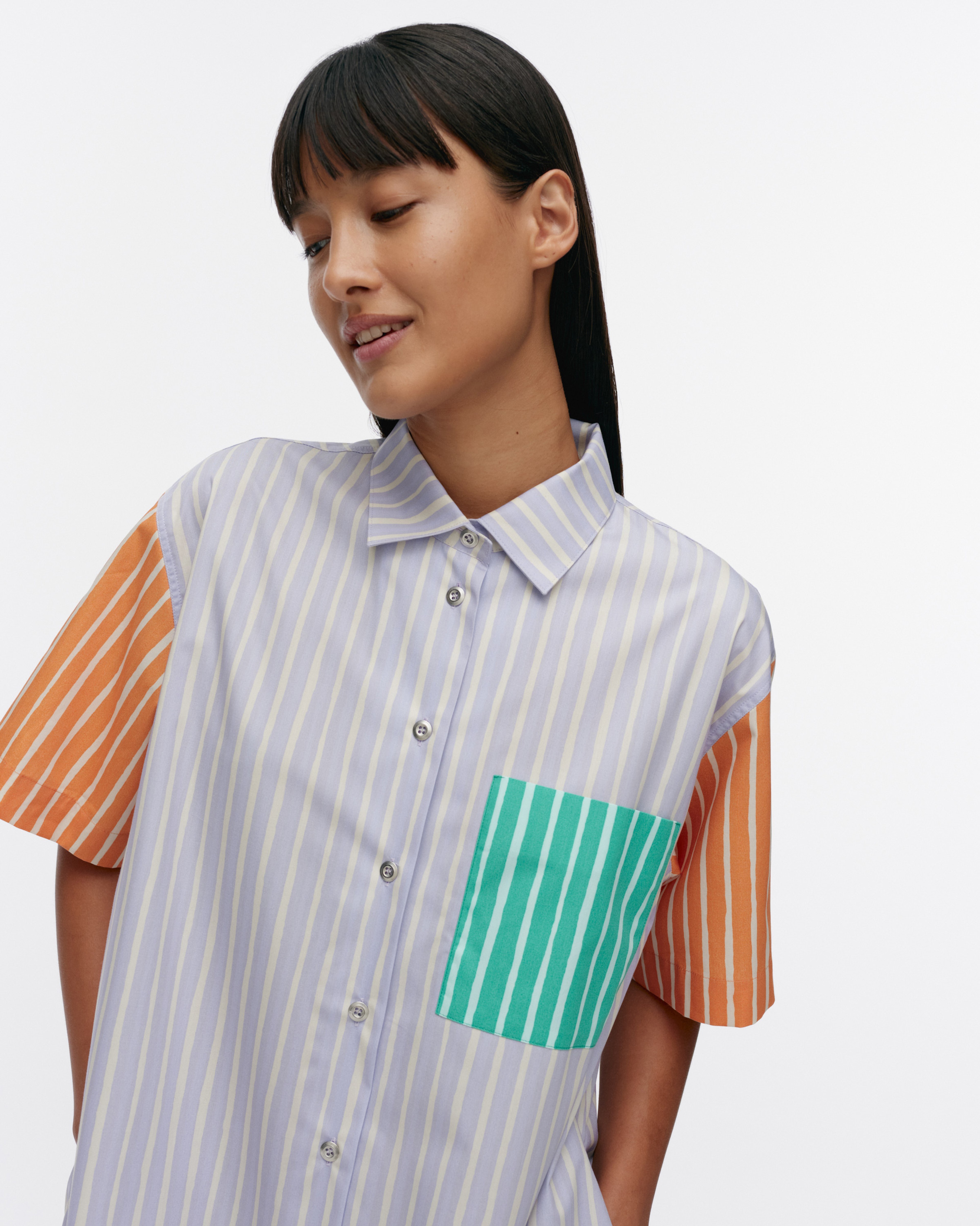 Jokapoika Dress, Kioski cotton shirt dress, multicolor lilac,