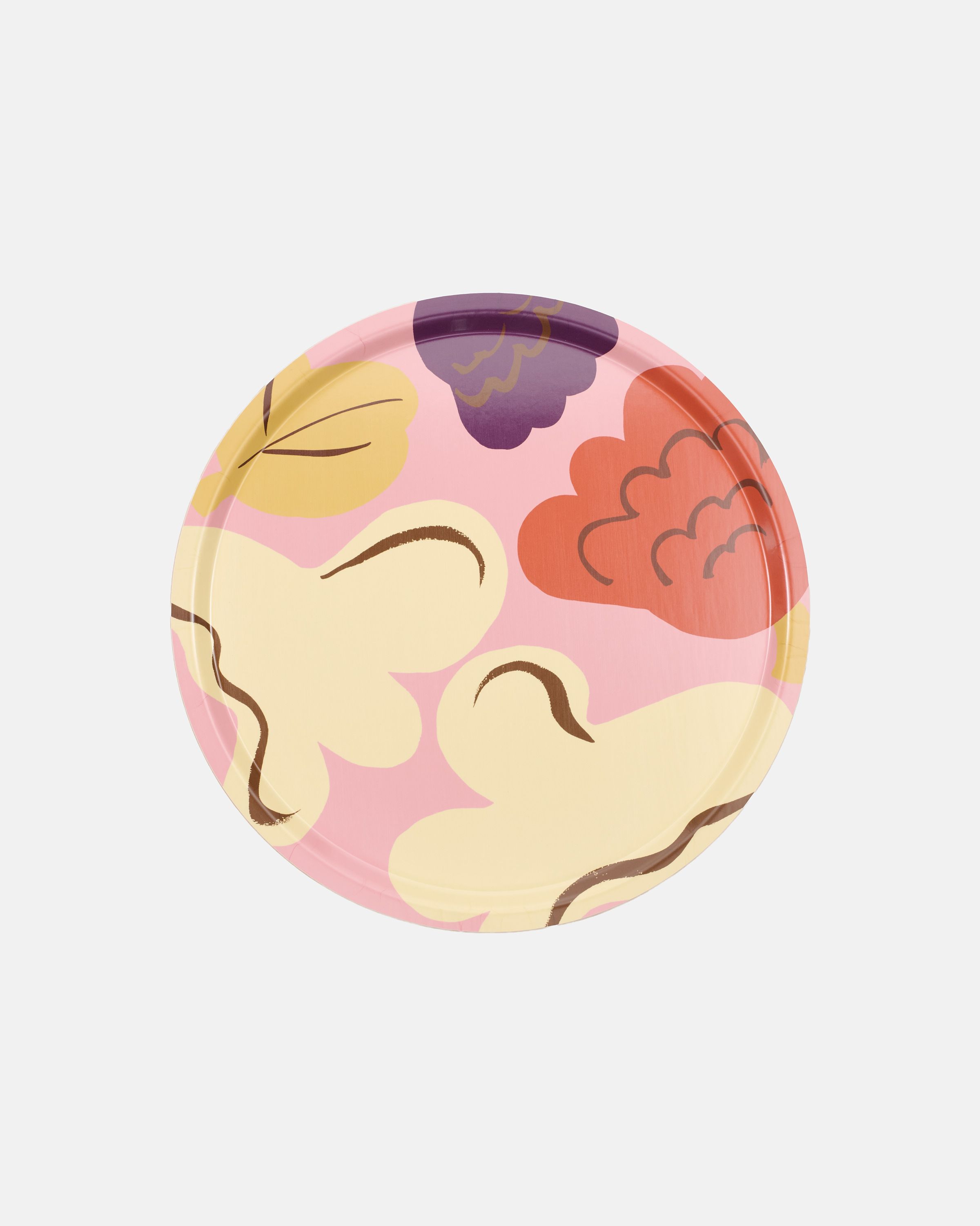 marimekko KUKASTA KUKKAAN プレート 3枚セット Kukasta kukkaan Tray pink,off white,terracotta,plum | Marimekko