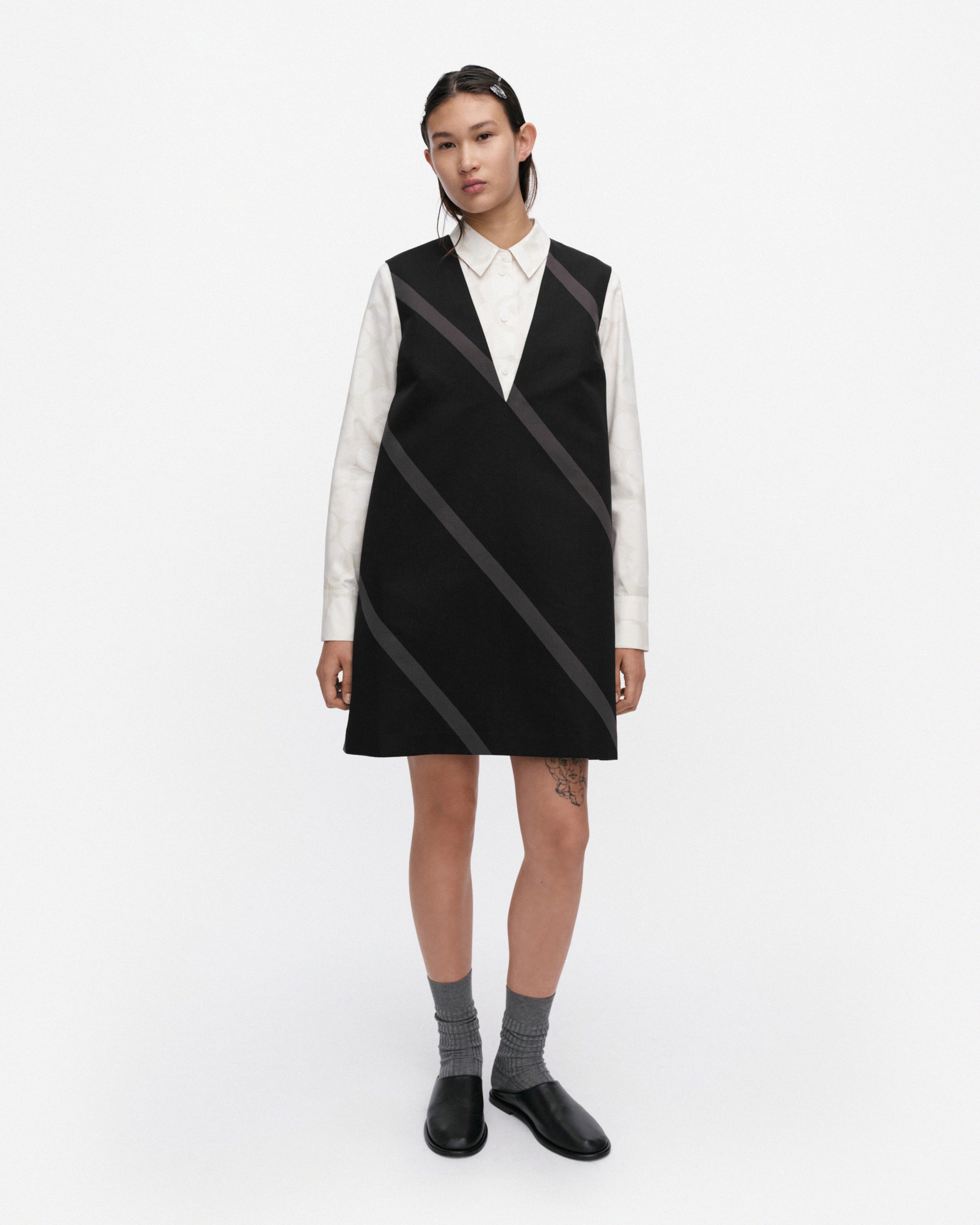 Kiuru Basso, Dress, black, dark grey,