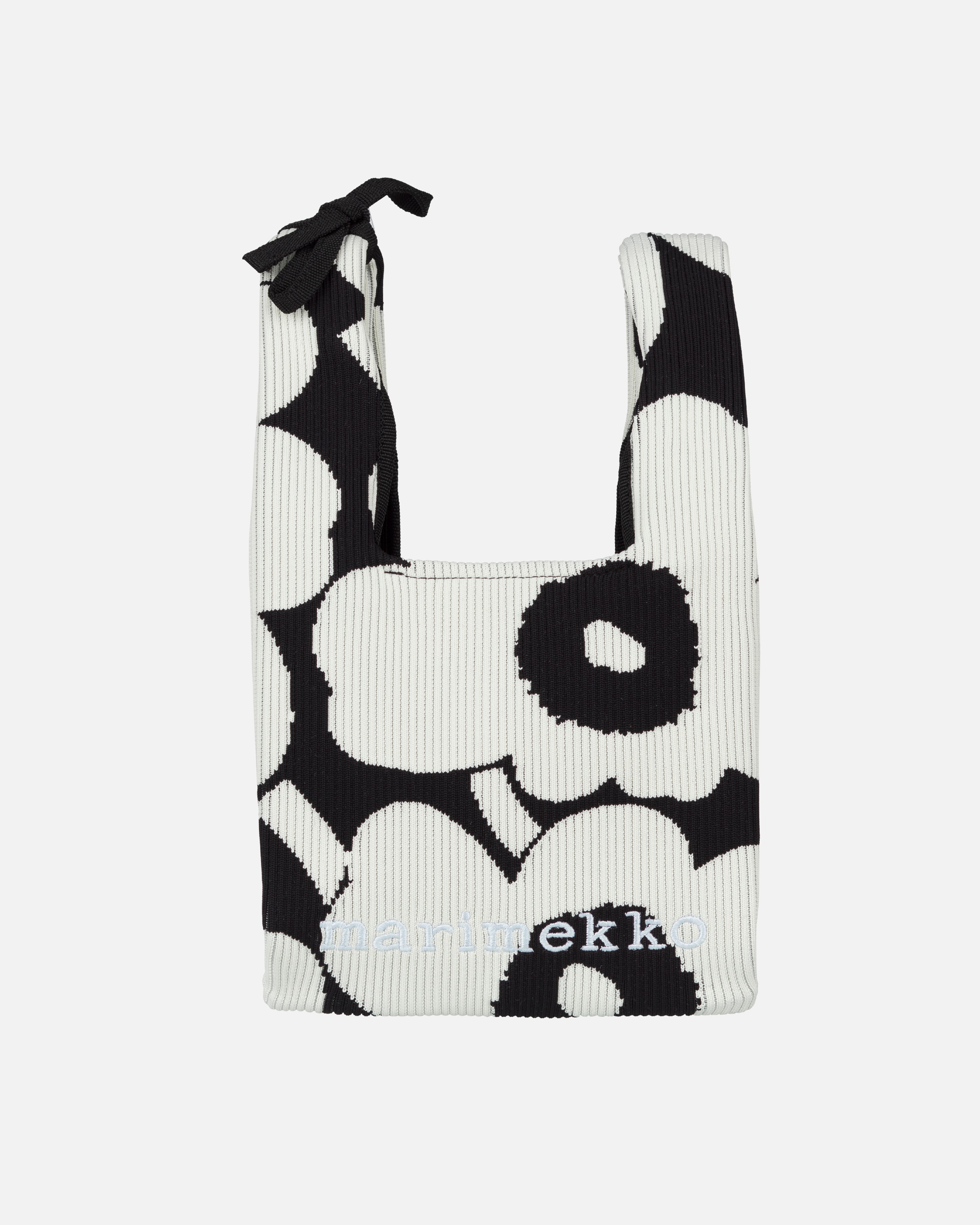 Knitted Mini Tote Unikko, Shoulder bag, black, off white,