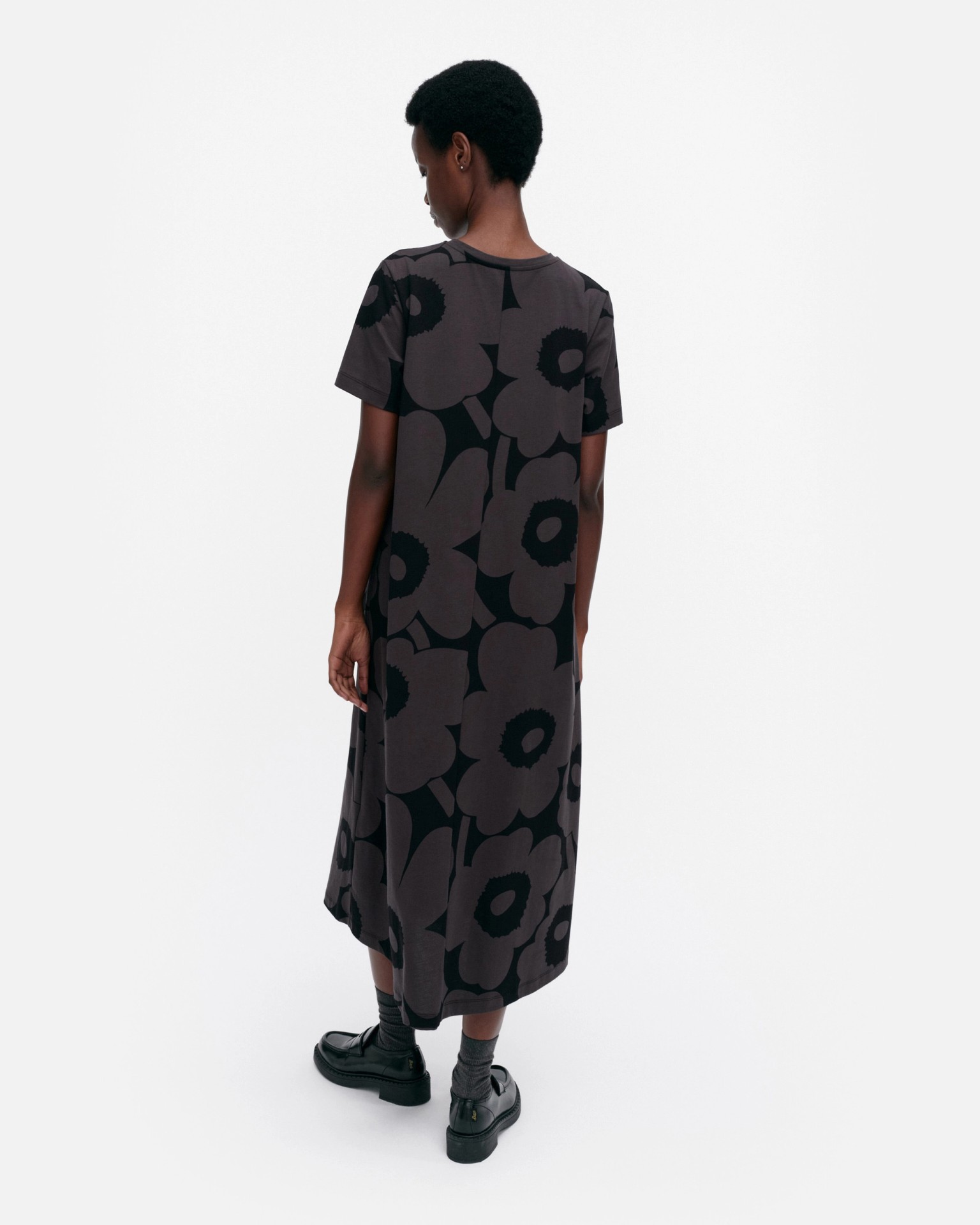 Pisteinen Unikko, Jersey dress, black, dark grey,