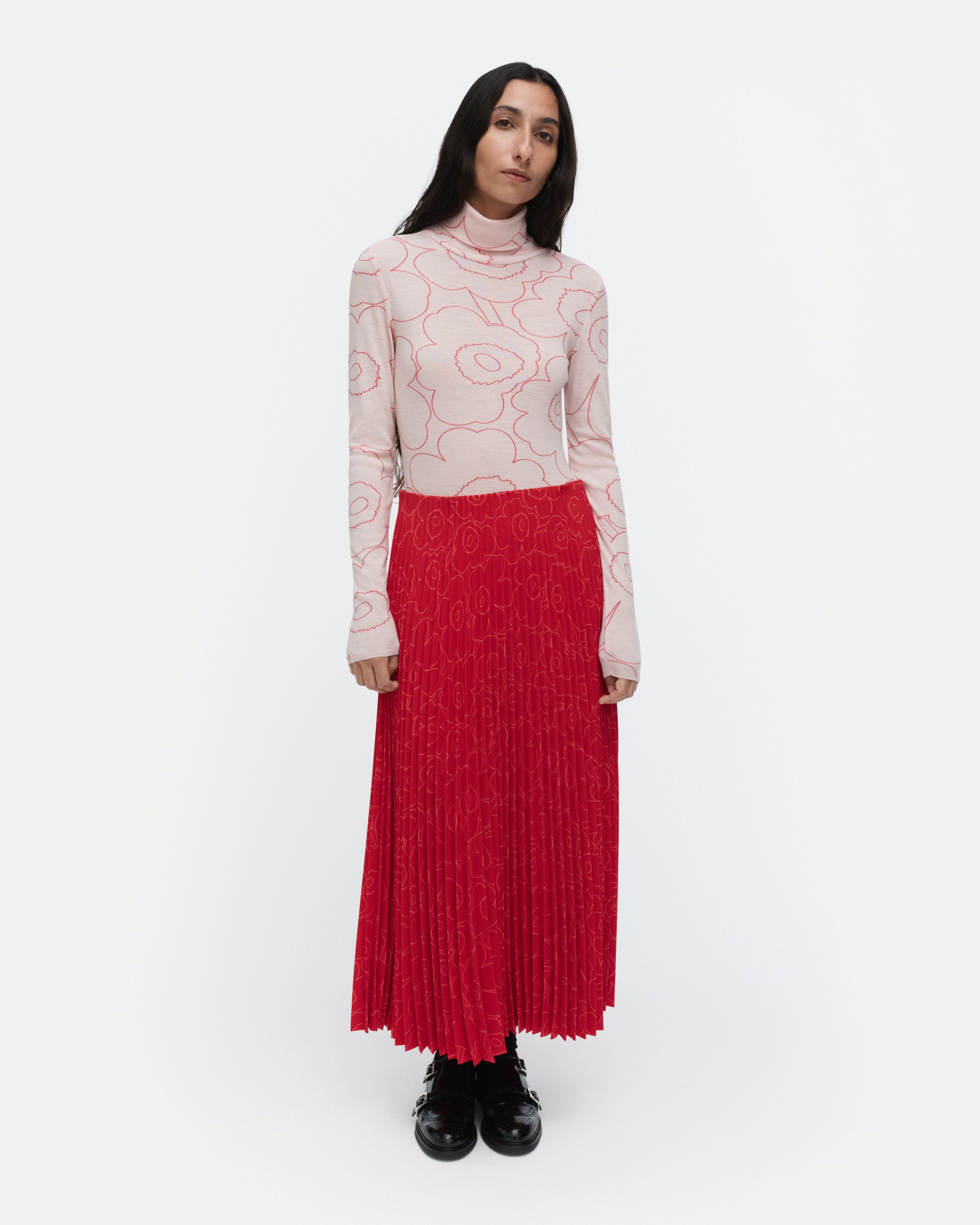 Vilina Piirto Unikko Wool turtleneck shirt | Marimekko