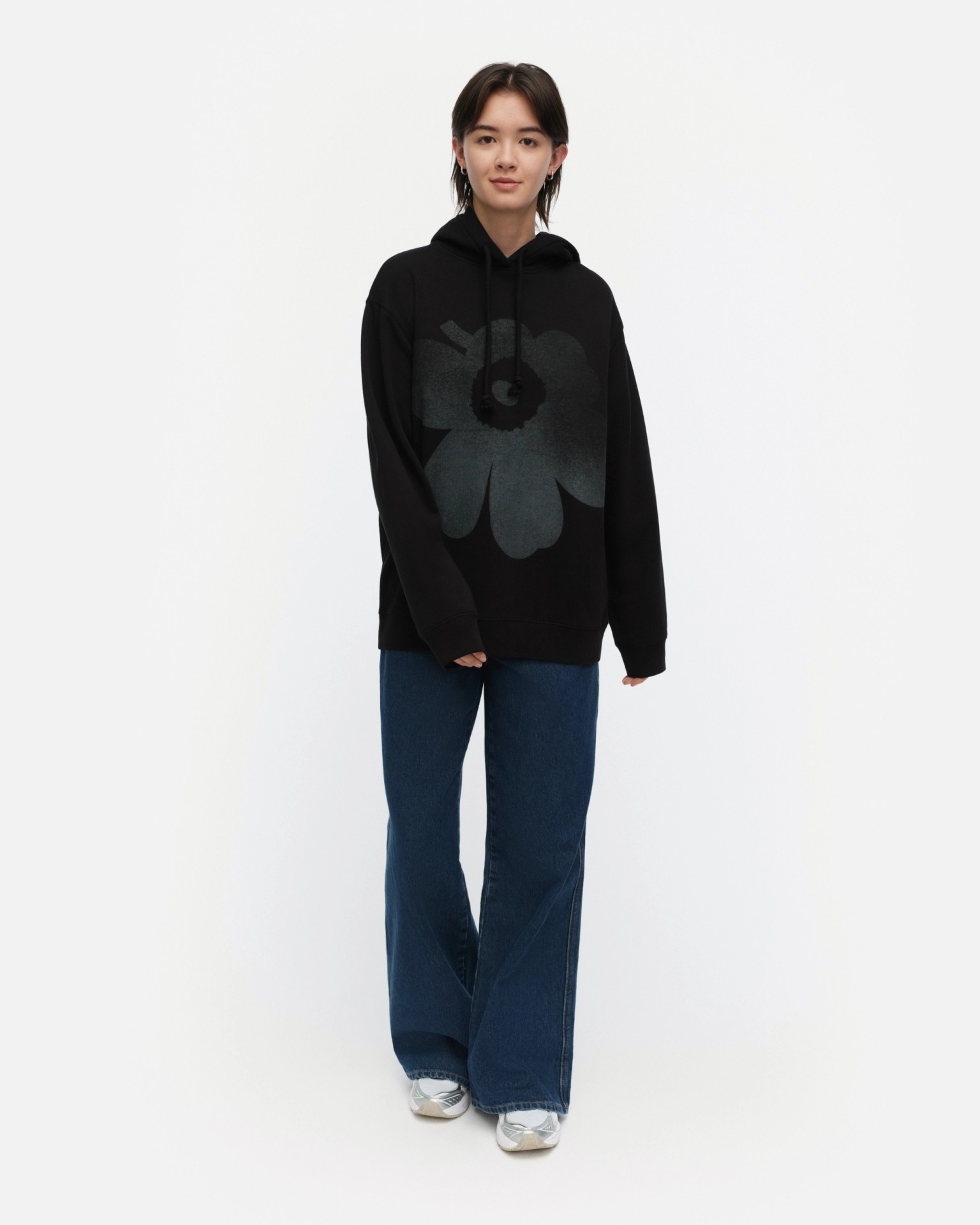 Teesi Unikko Placement, Kioski huppari, musta, harmaa,