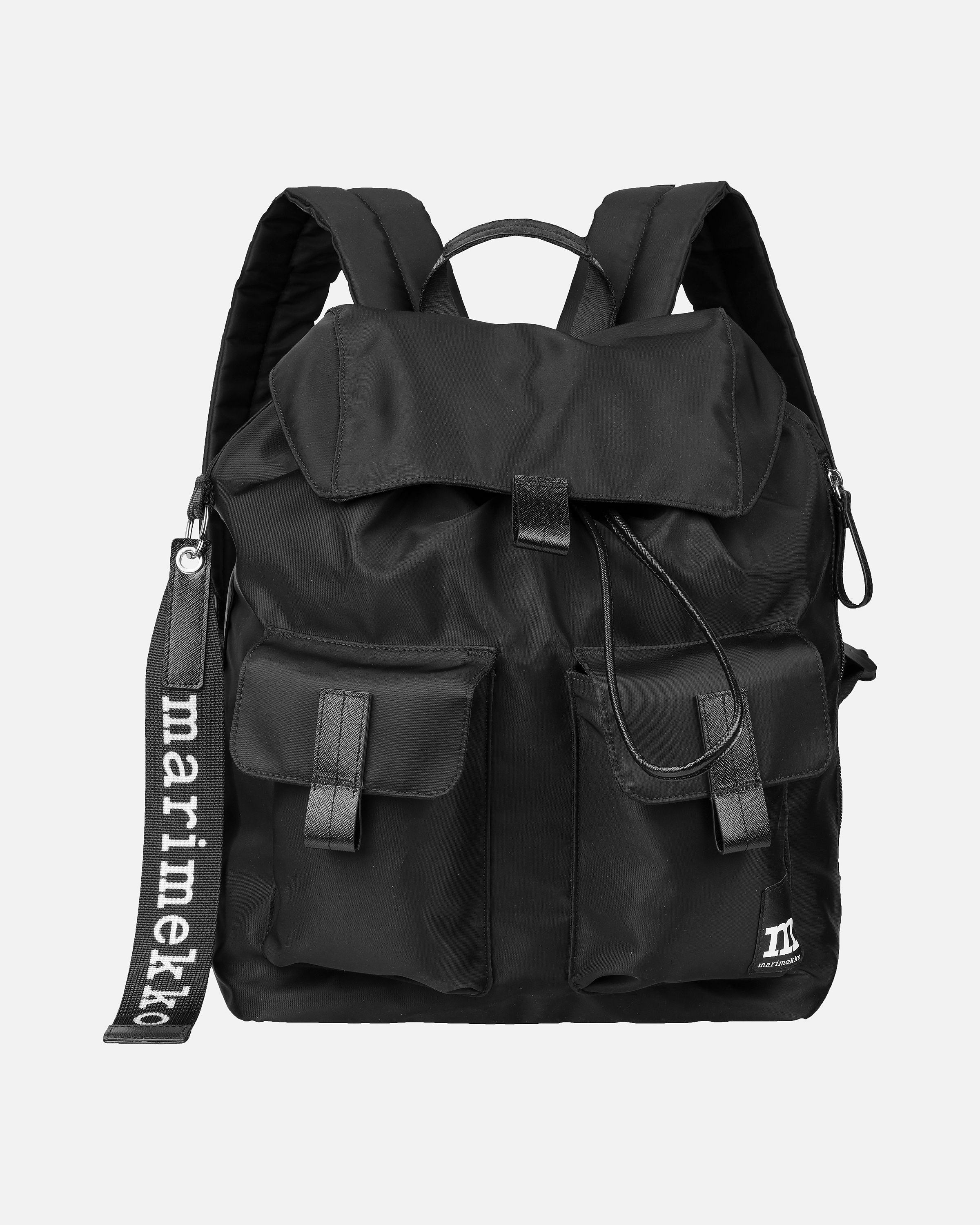 Solid black backpack online