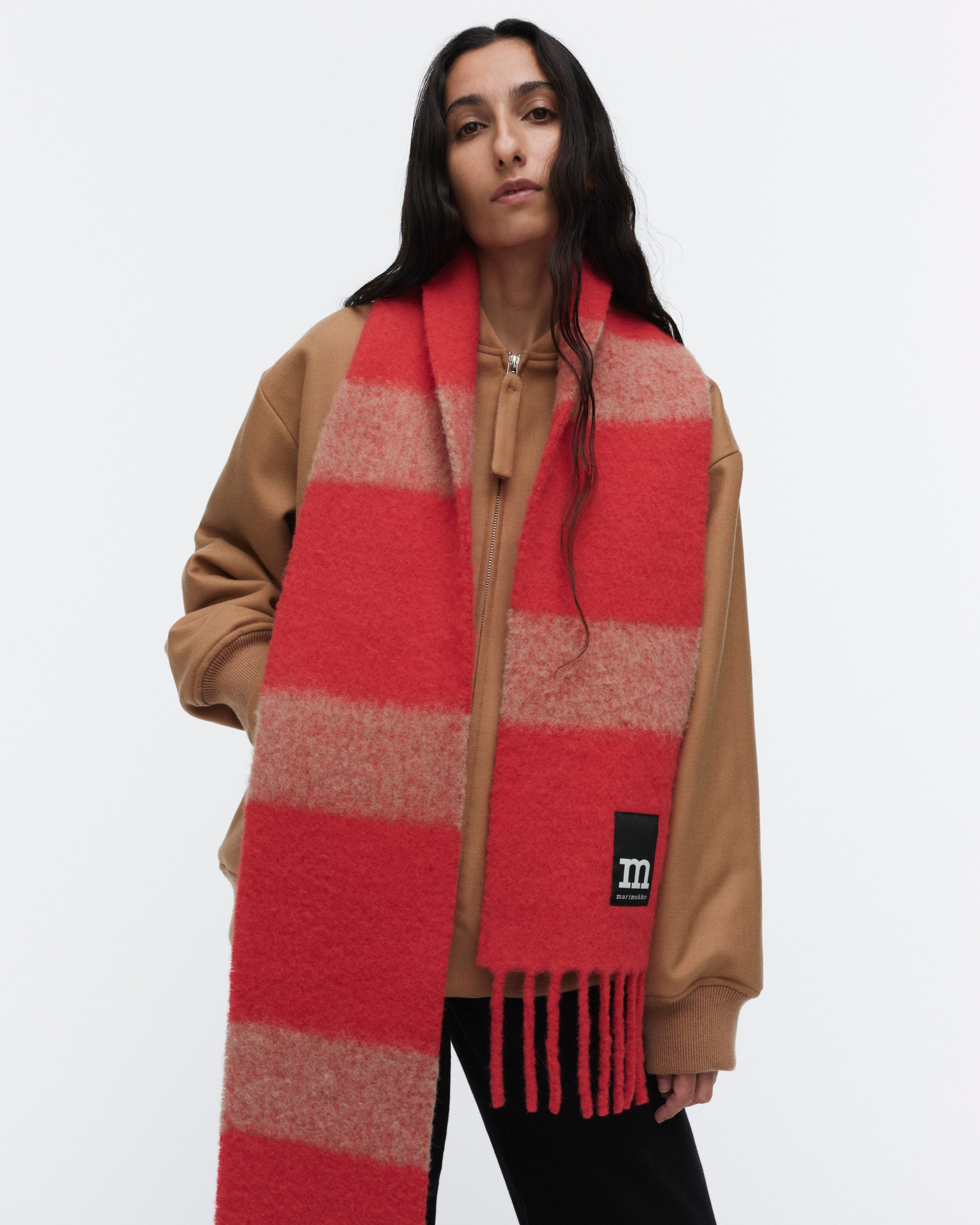 Kuuma, Scarf, red, brown,
