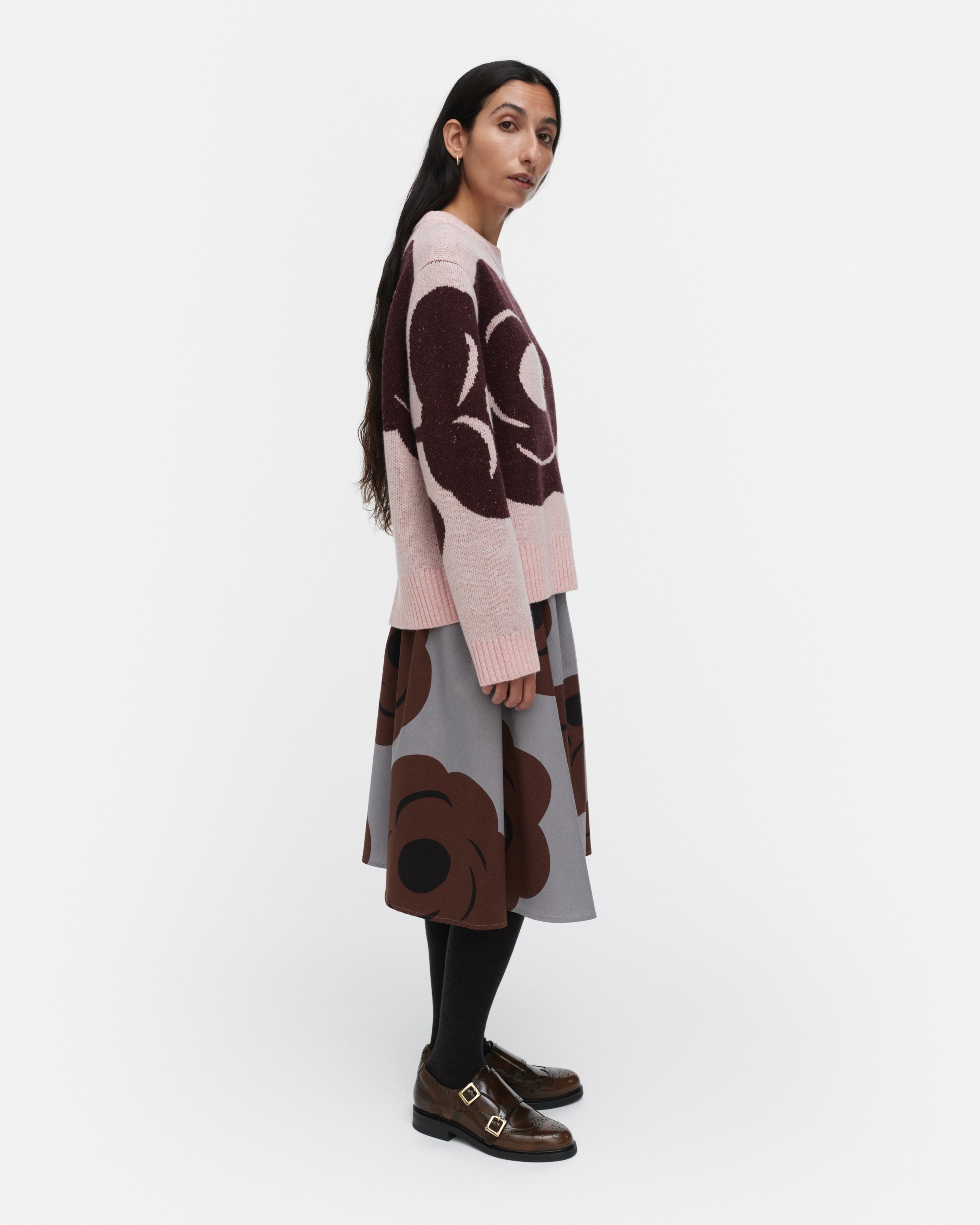 RWS Virtaus Tumma, Knitted wool pullover, light pink, wine red,