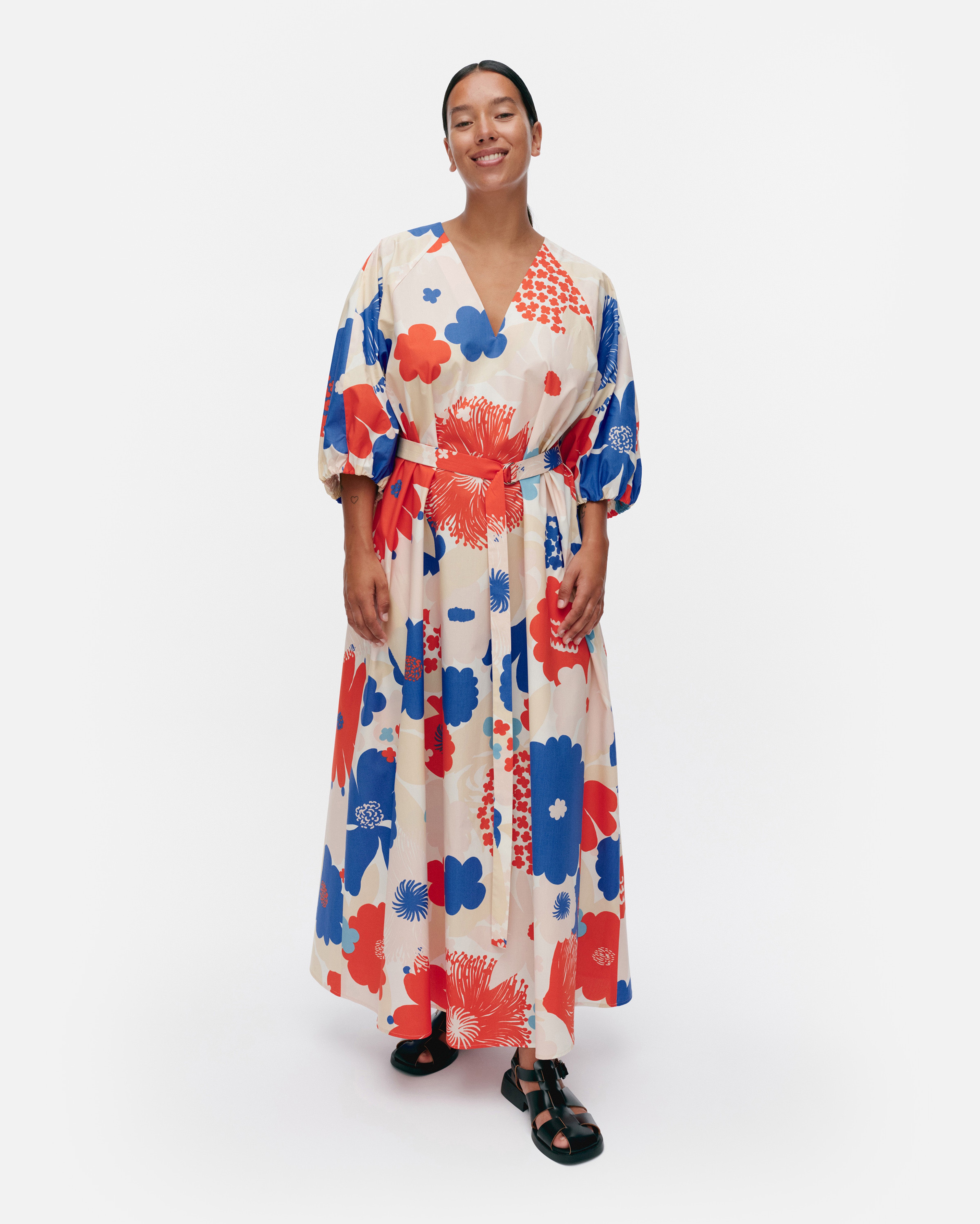 Kimppu Suvikimppu, Dress, off white, blue, red, peach,