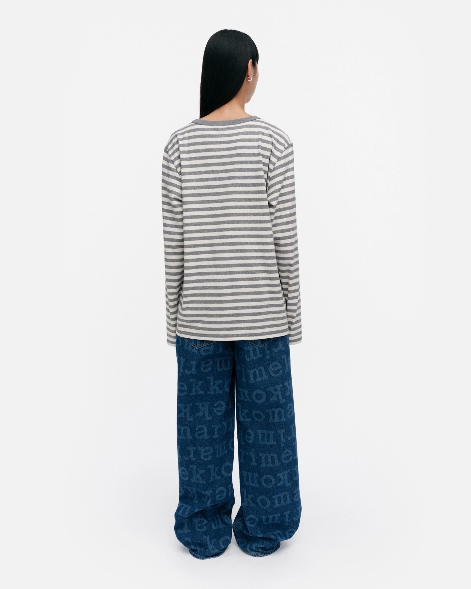 Tasaraita Unisex Unikko, Kioski jersey shirt, grey melange, off white,