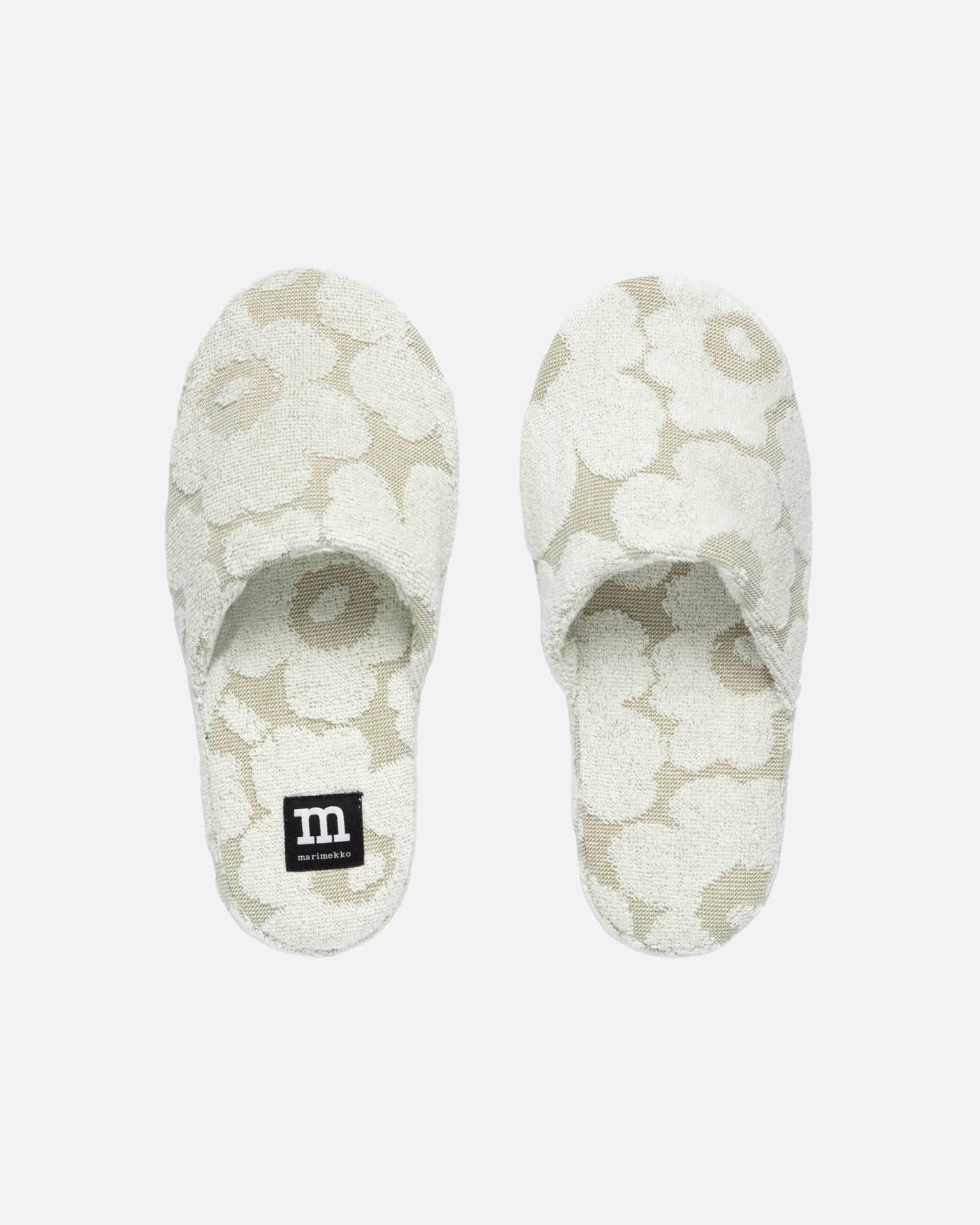 Mini Unikko, Slippers, green umber, cream,