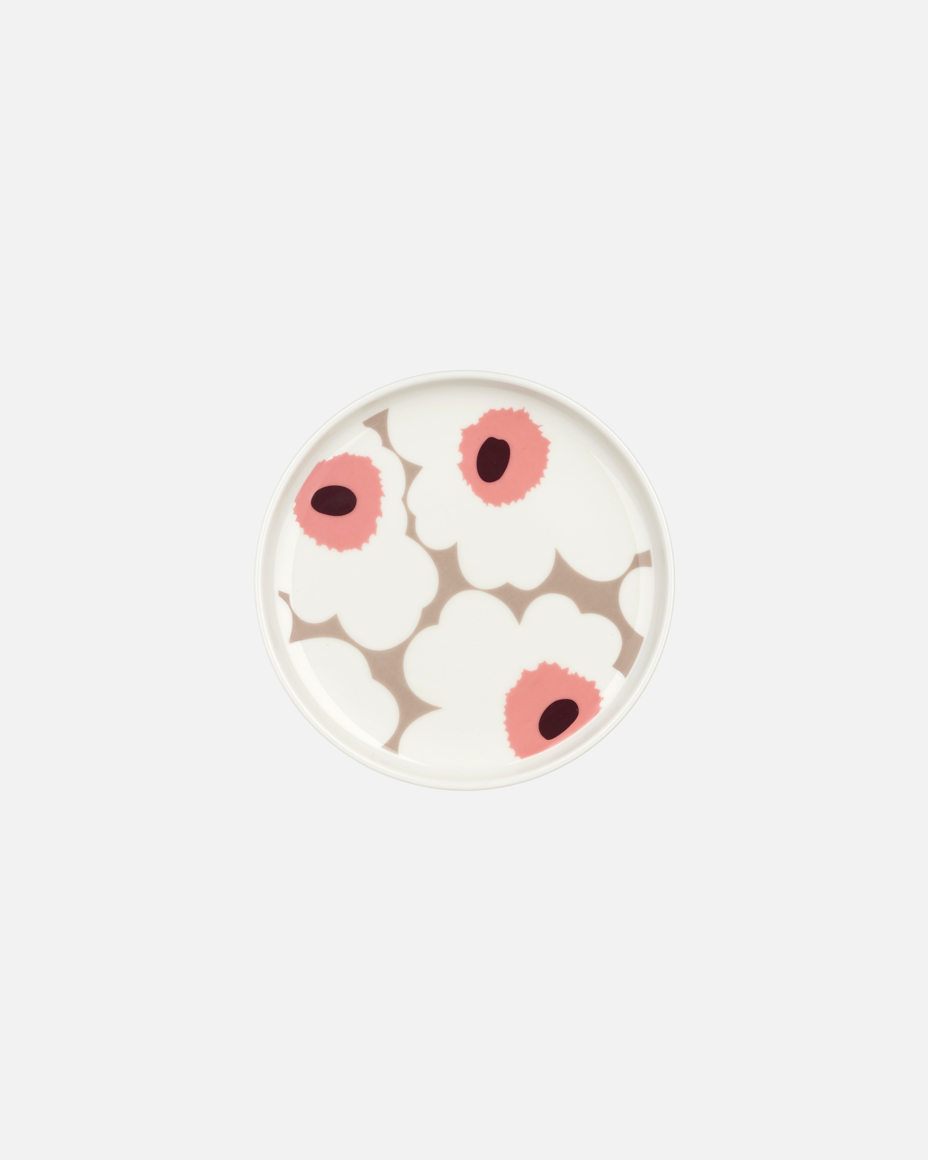 Oiva / Unikko, Small plate, white,clay,rose,