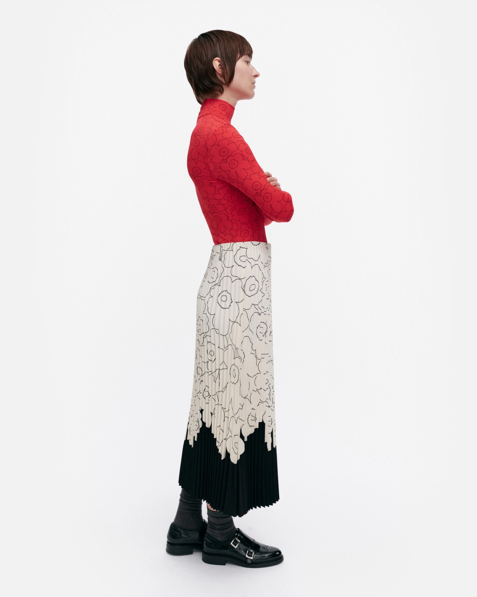Piiru Piirto Unikko Placement, Skirt, black, off white,