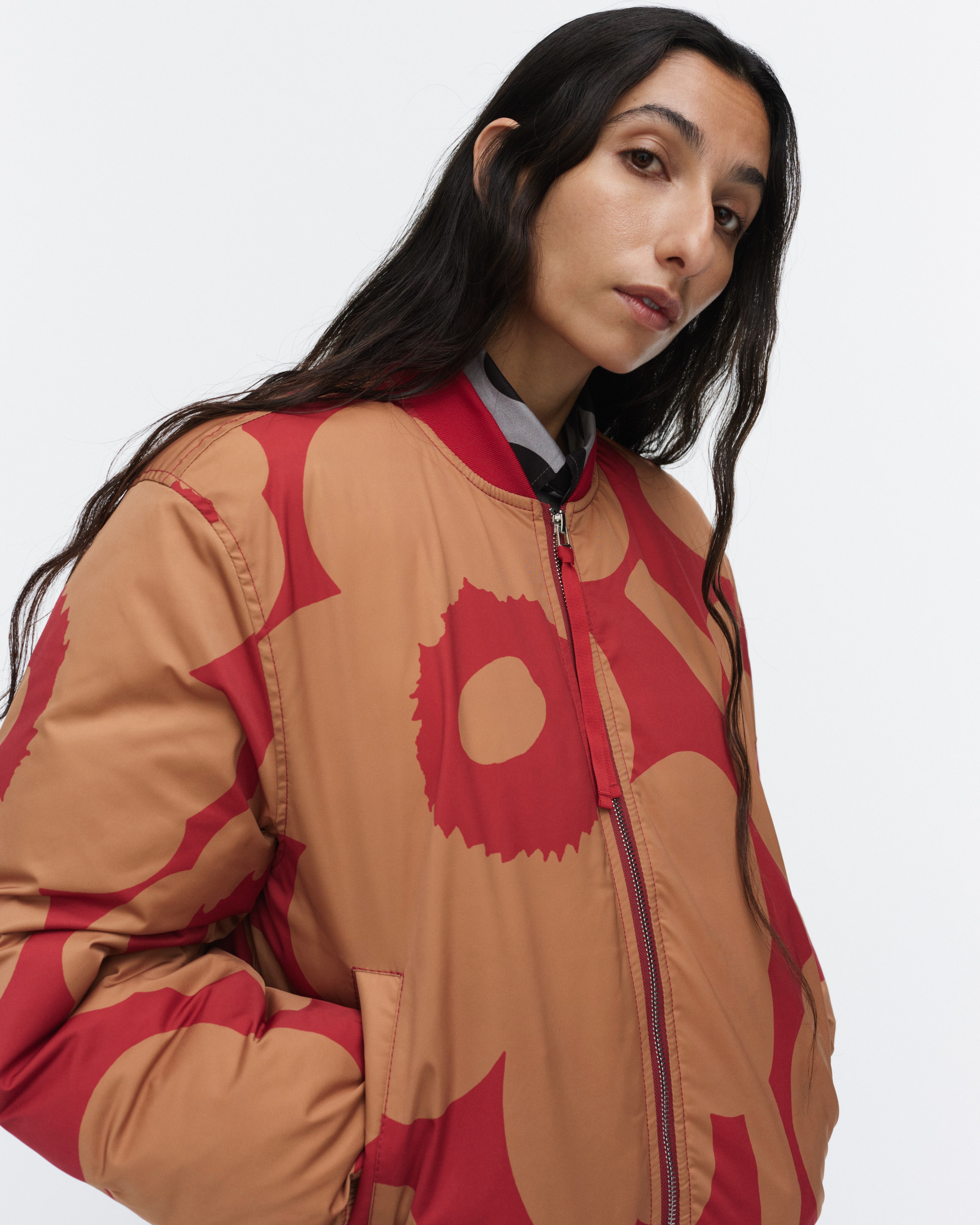 Blossa Unikko, Padded coat, red, brown,