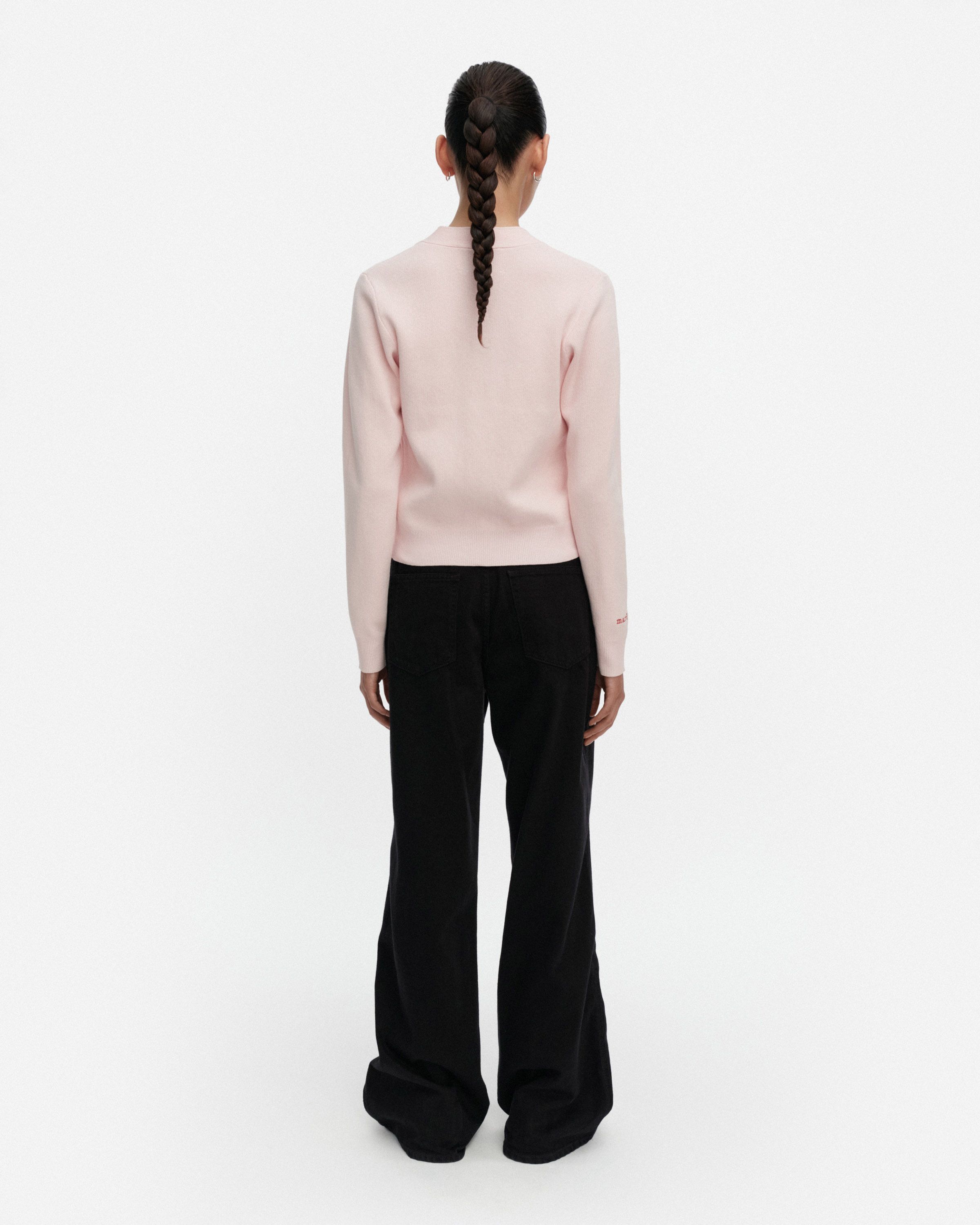 Lähelle Musta Tamma Kioski knitted cardigan light pink, red