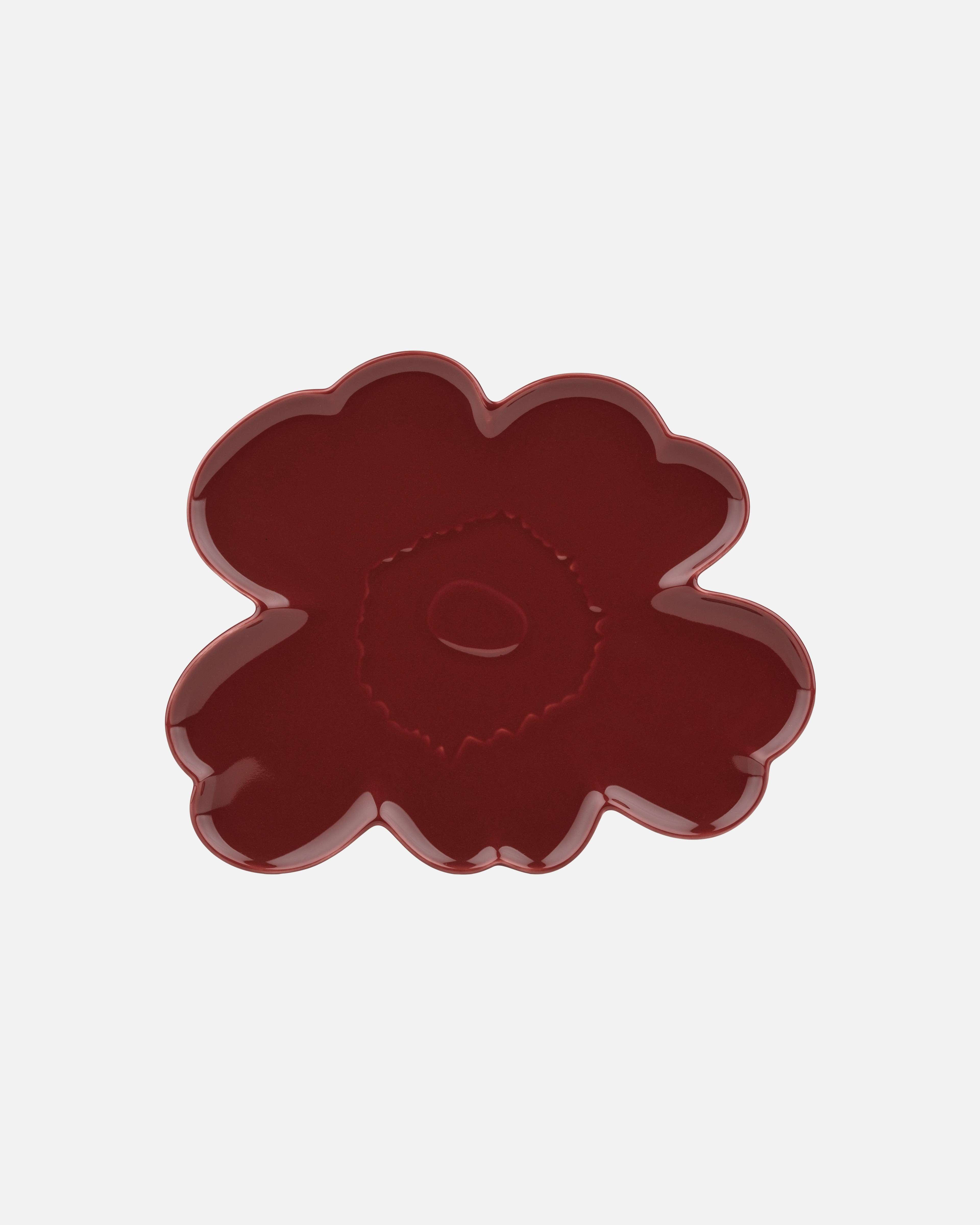 Unikko, Serving platter, burgundy,