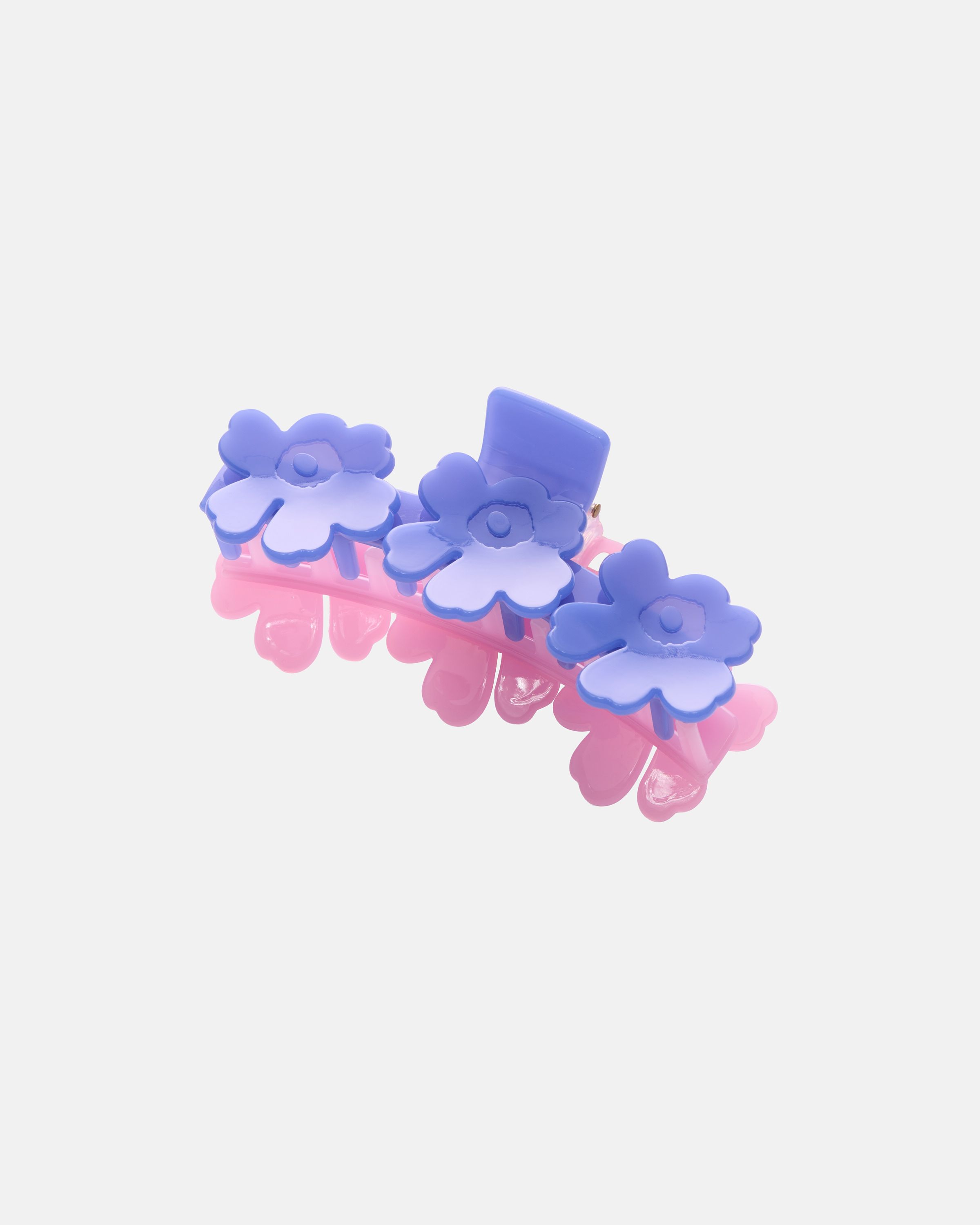 Mini Unikko Hair Clip Two-Tone dark blue, pink | Marimekko