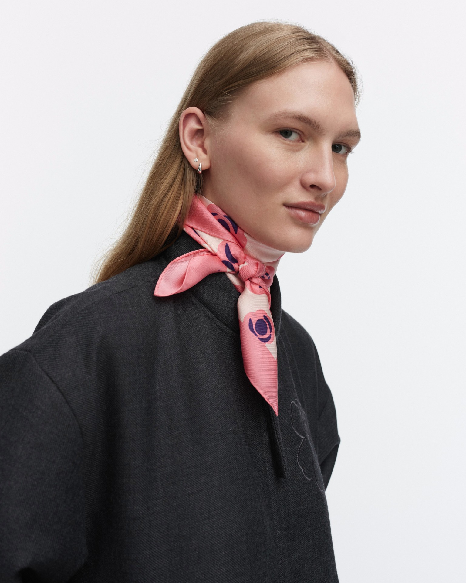 Lauhtua Tumma, Scarf, rose, light pink, purple,