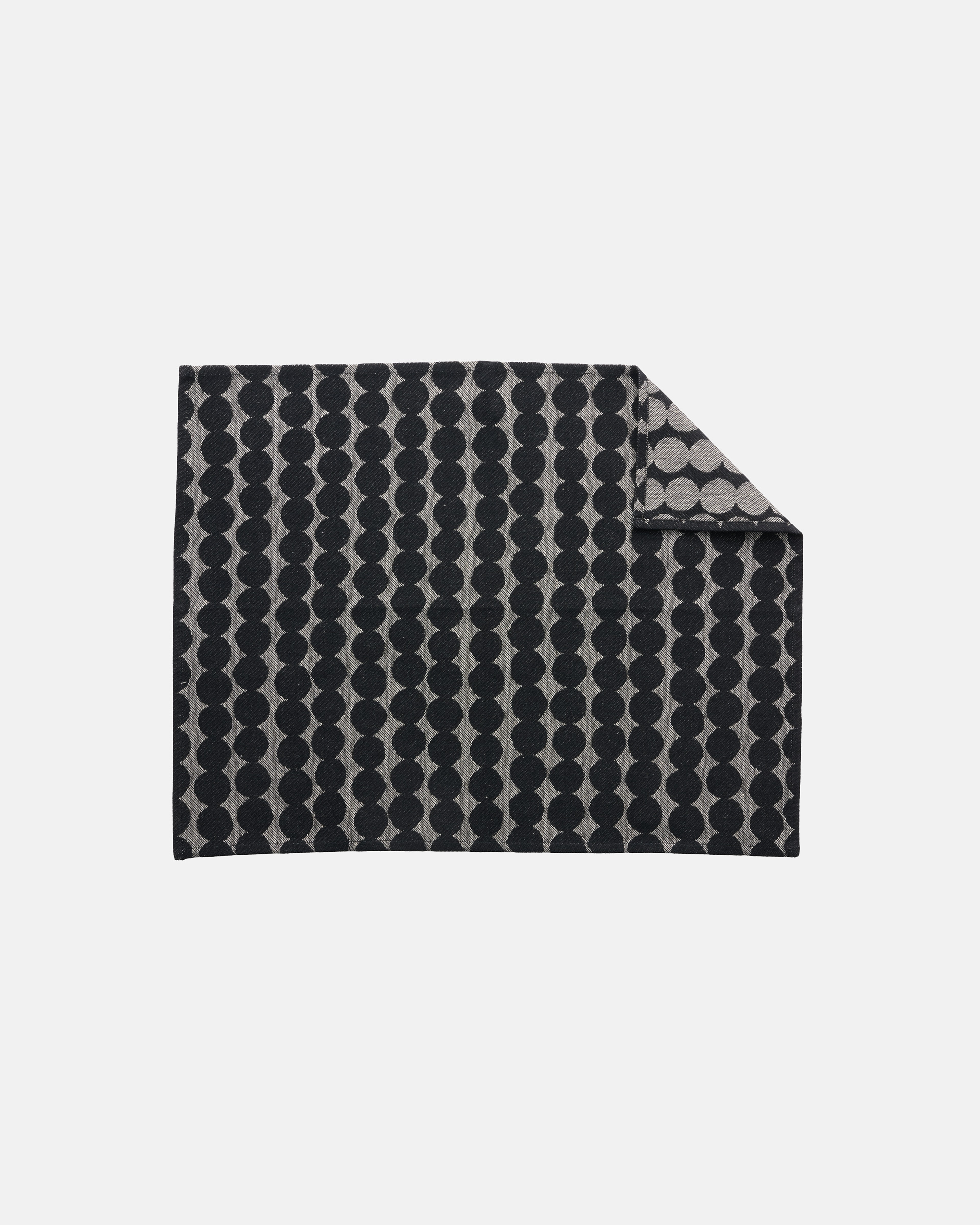 Pieni Räsymatto, Bench towel 46x60 cm, black, lt.beige,