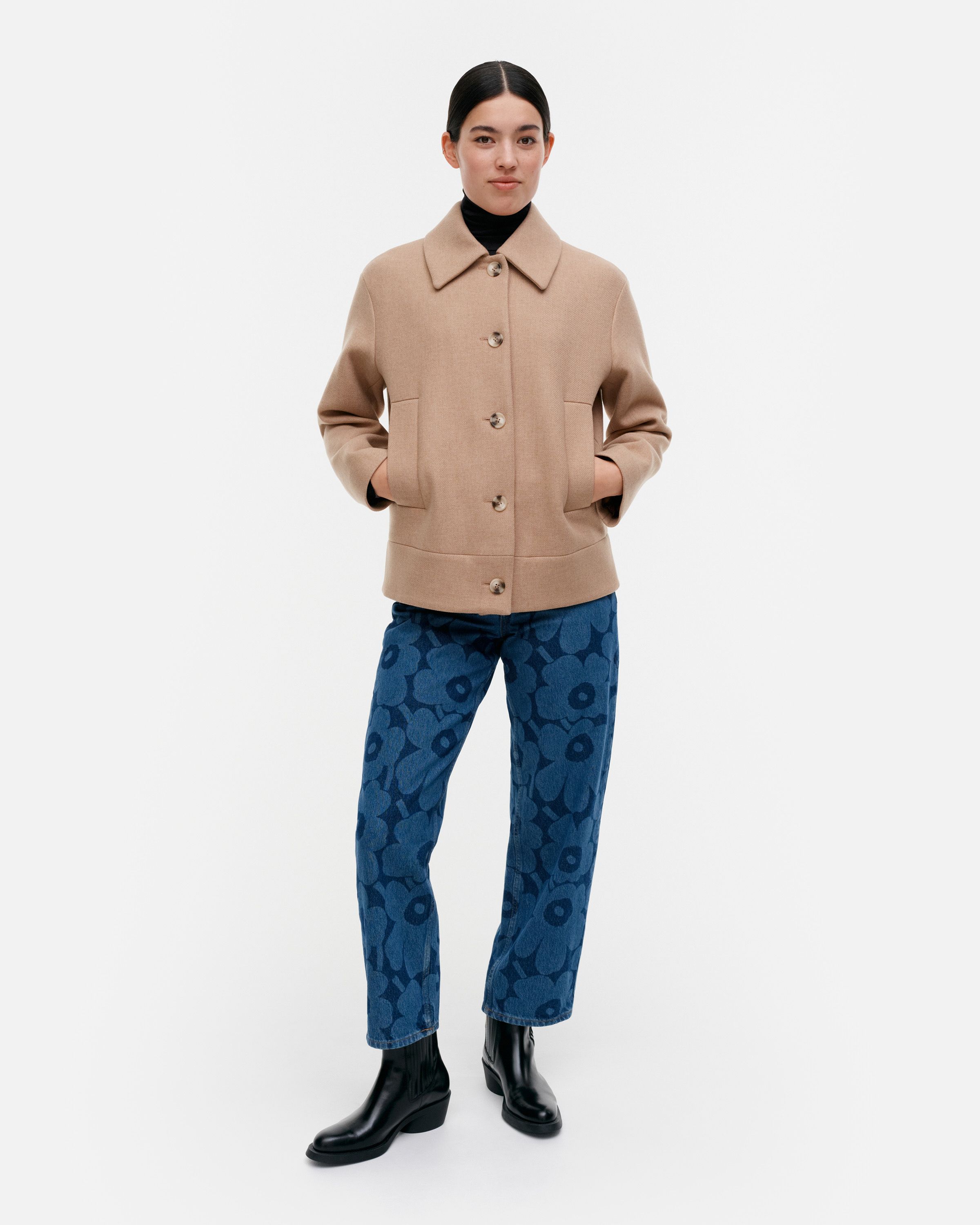Askelma Solid wool coat brown | Marimekko